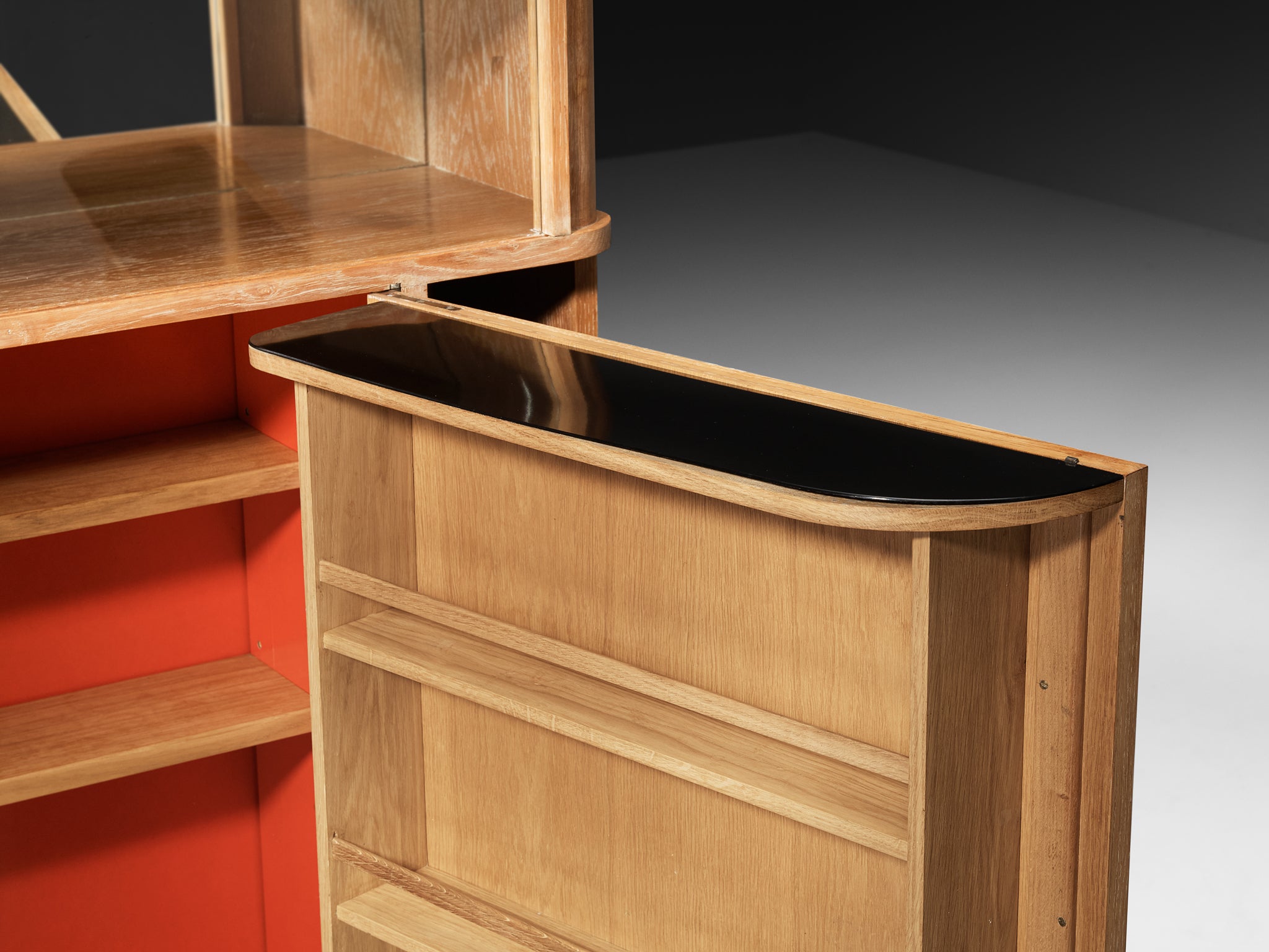 Francisque Chaleyssin French Art Deco Cabinet in Cerused Oak Case pieces and storage cabinets Morentz