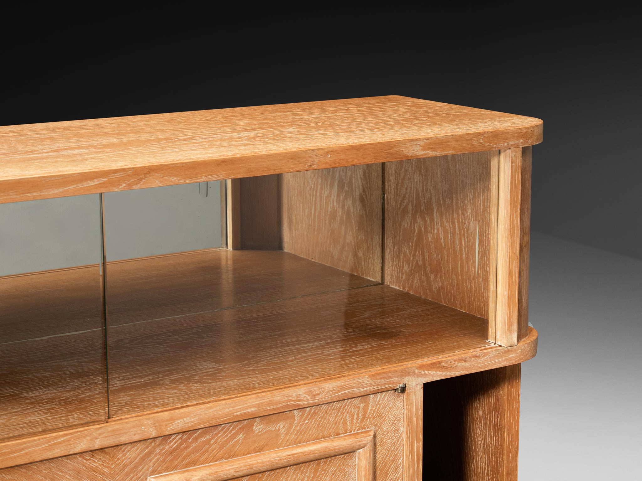 Francisque Chaleyssin French Art Deco Cabinet in Cerused Oak Case pieces and storage cabinets Morentz