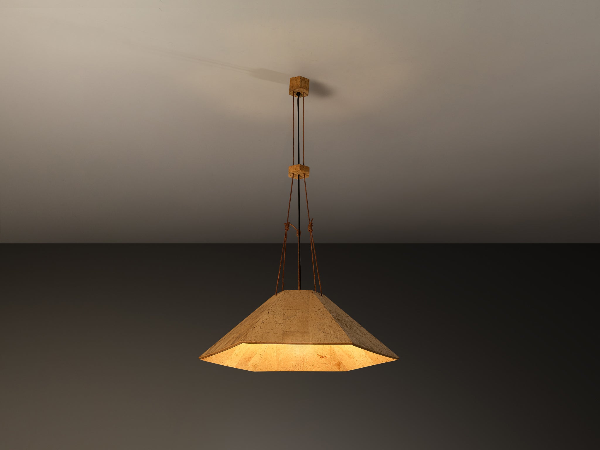 Wilhelm Zannoth for Design M ‘Zanil’ Ceiling Lamp in Cork Lighting Morentz