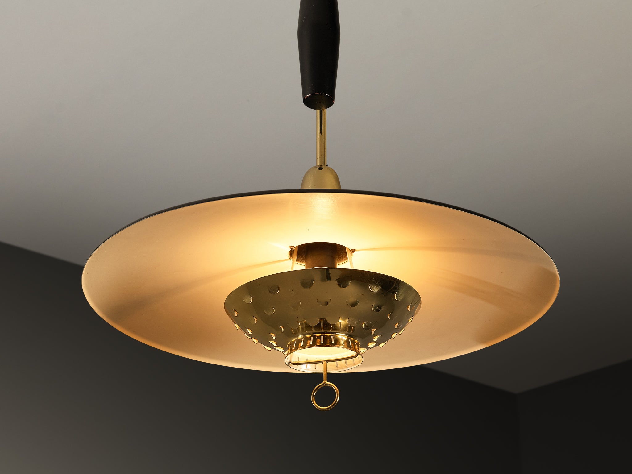 Boréns Swedish Pendant Light in Brass with Counterweight Lighting Morentz