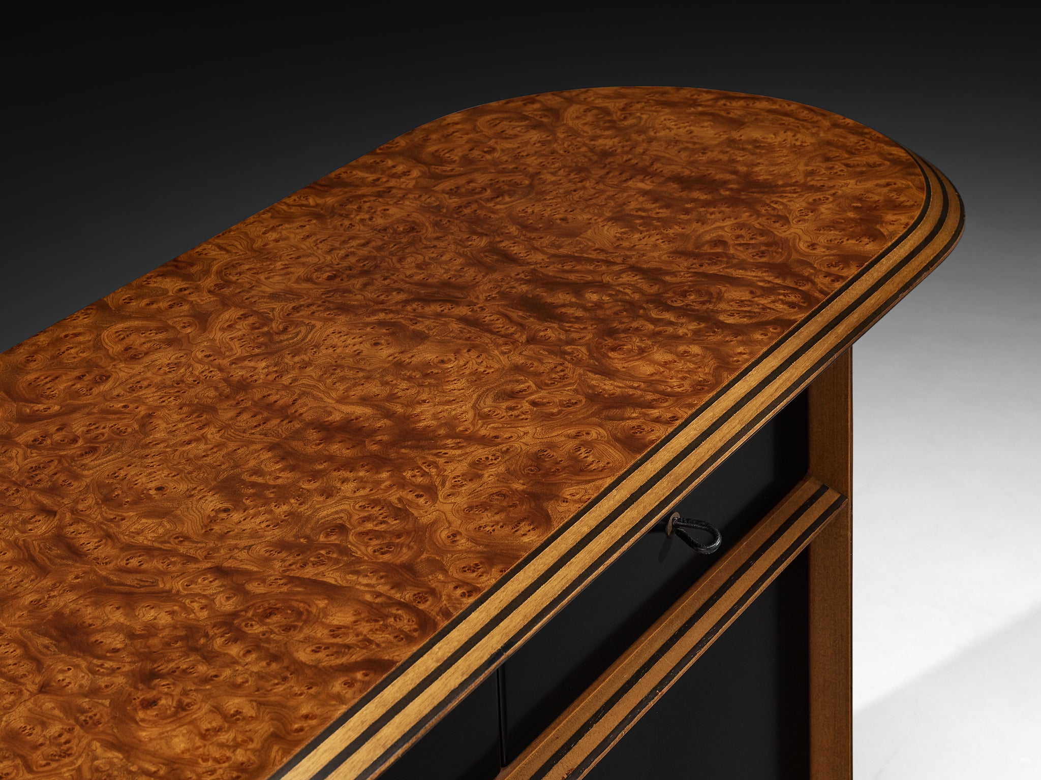 Afra & Tobia Scarpa for Maxalto 'Artona' Sideboard in Black Leather and Walnut Case pieces and storage cabinets Morentz