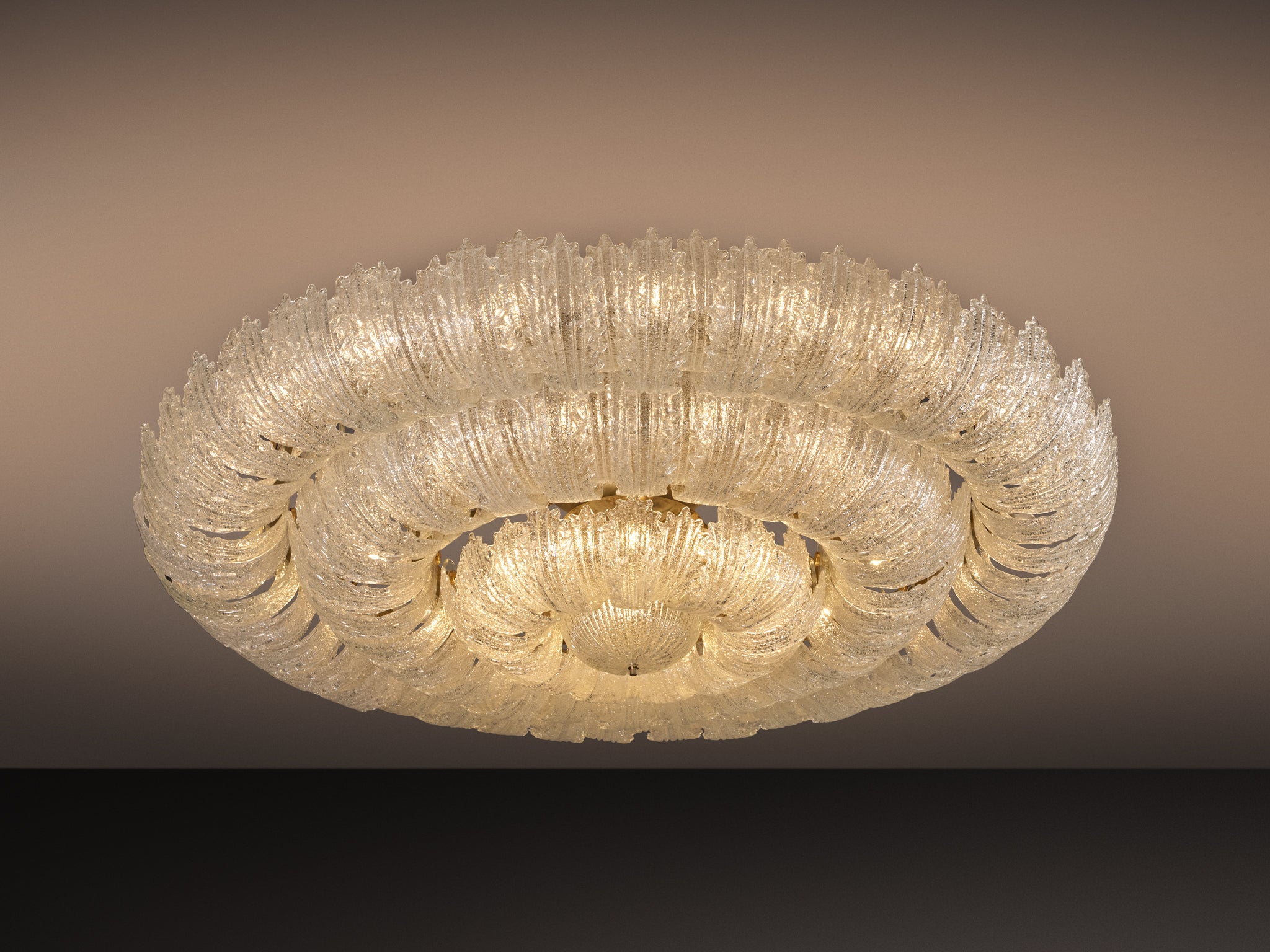 Monumental Mid-Century Italian Murano Chandelier 210cm/82.7in Wide