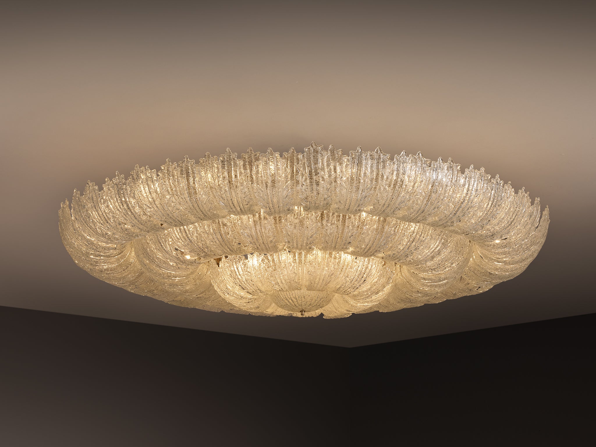 Monumental Mid-Century Italian Murano Chandelier 210cm/82.7in Wide