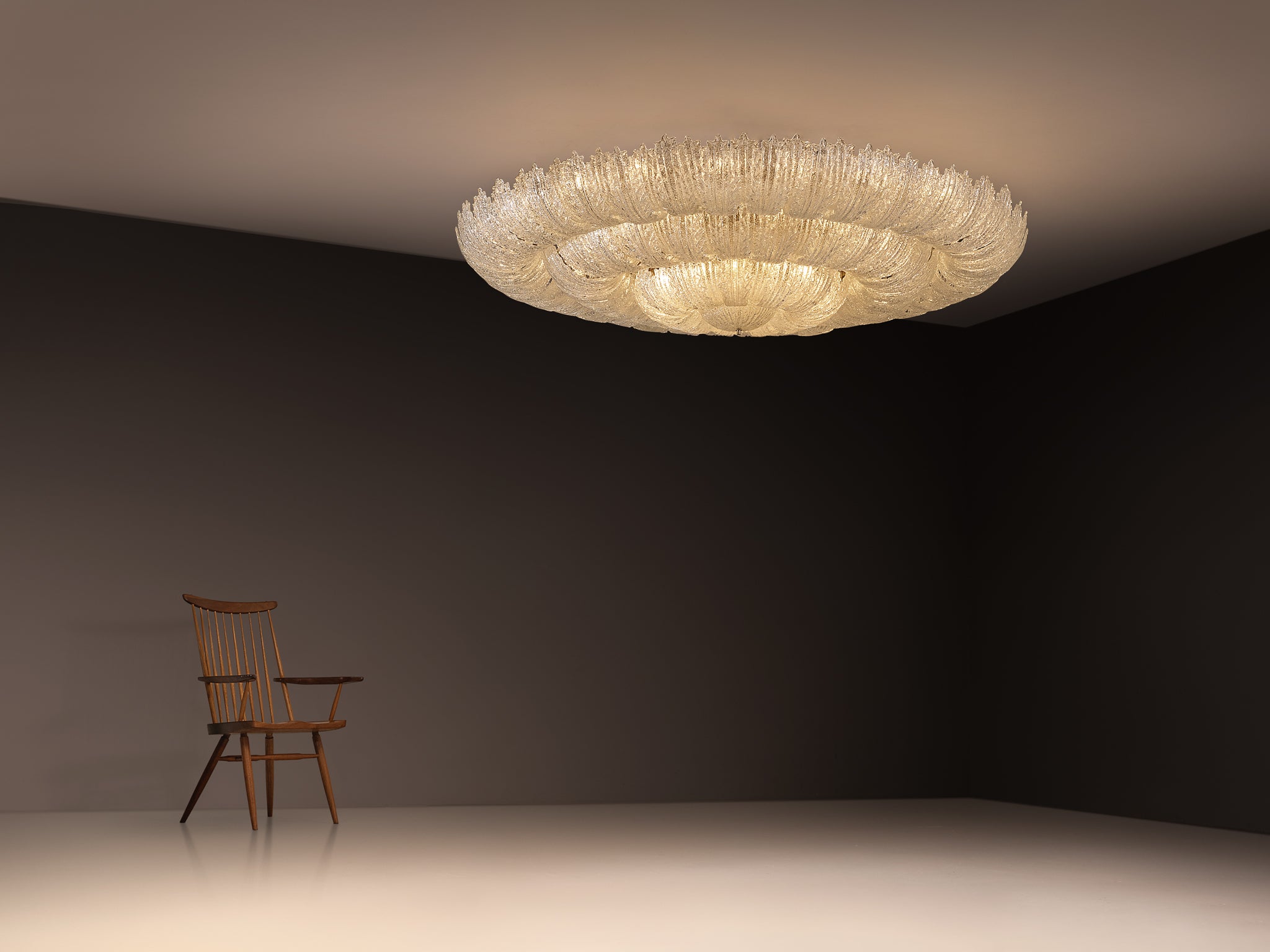 Monumental Mid-Century Italian Murano Chandelier 210cm/82.7in Wide