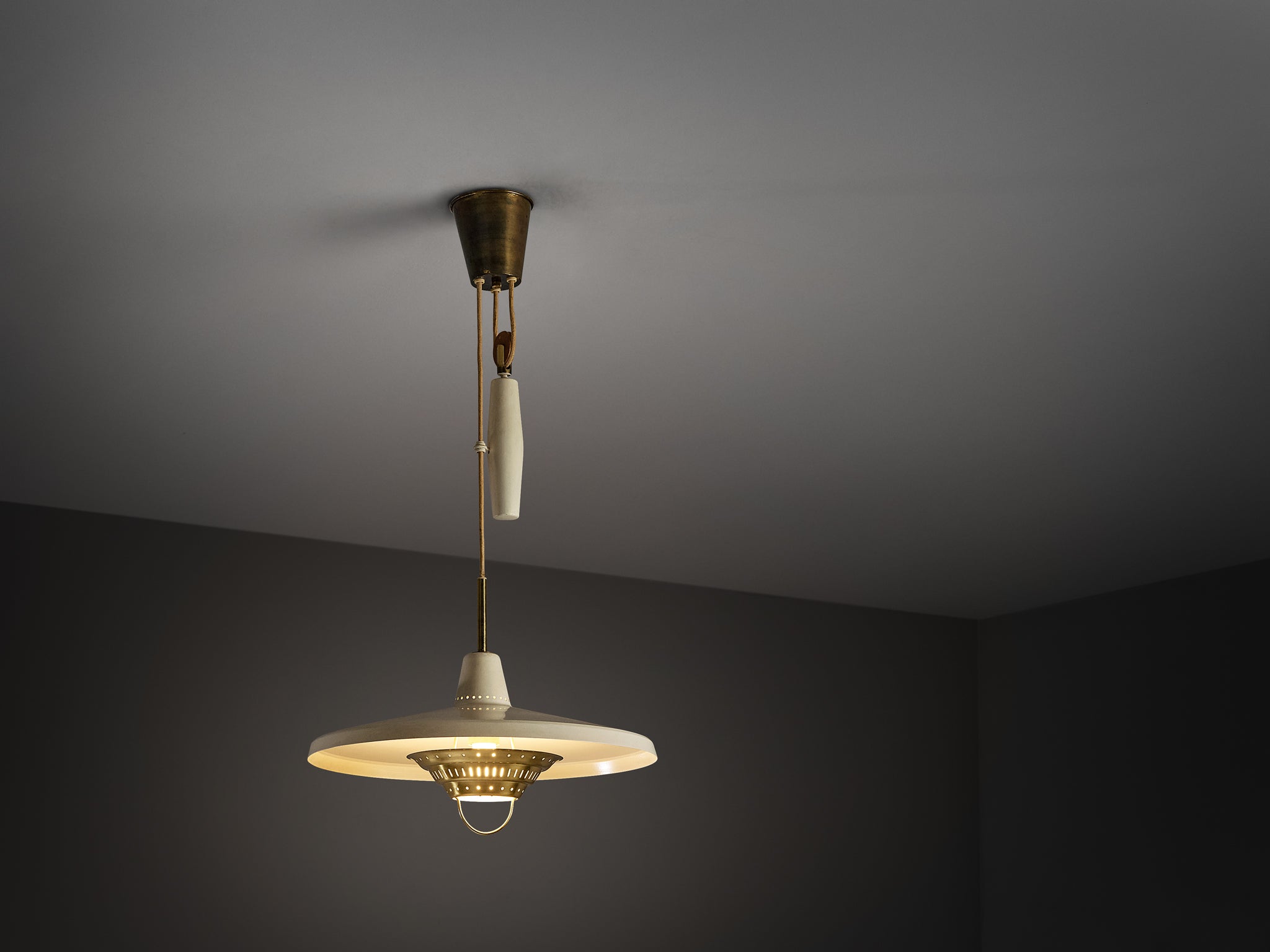 Boréns Swedish Pendant Light in Brass with Counterweight