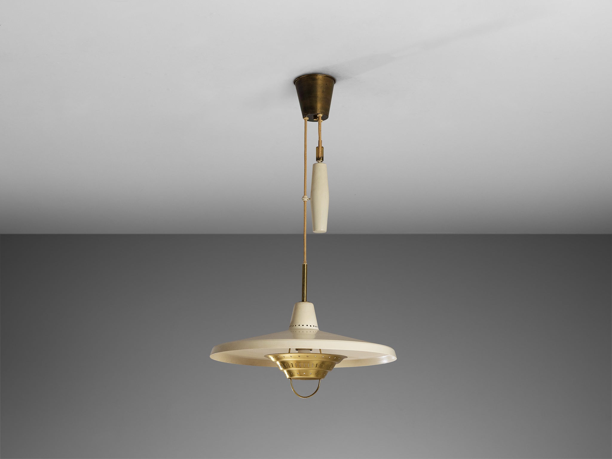 Boréns Swedish Pendant Light in Brass with Counterweight