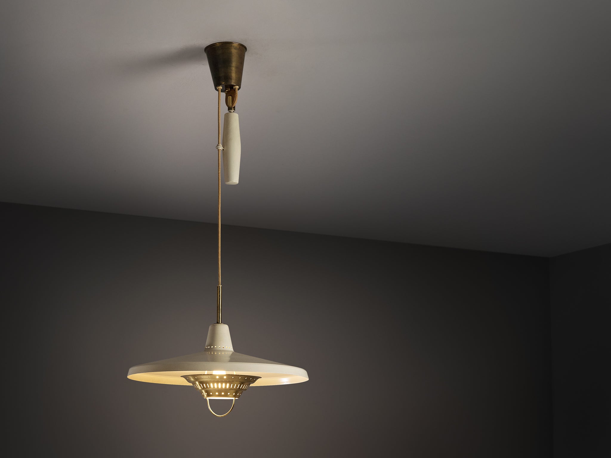 Boréns Swedish Pendant Light in Brass with Counterweight