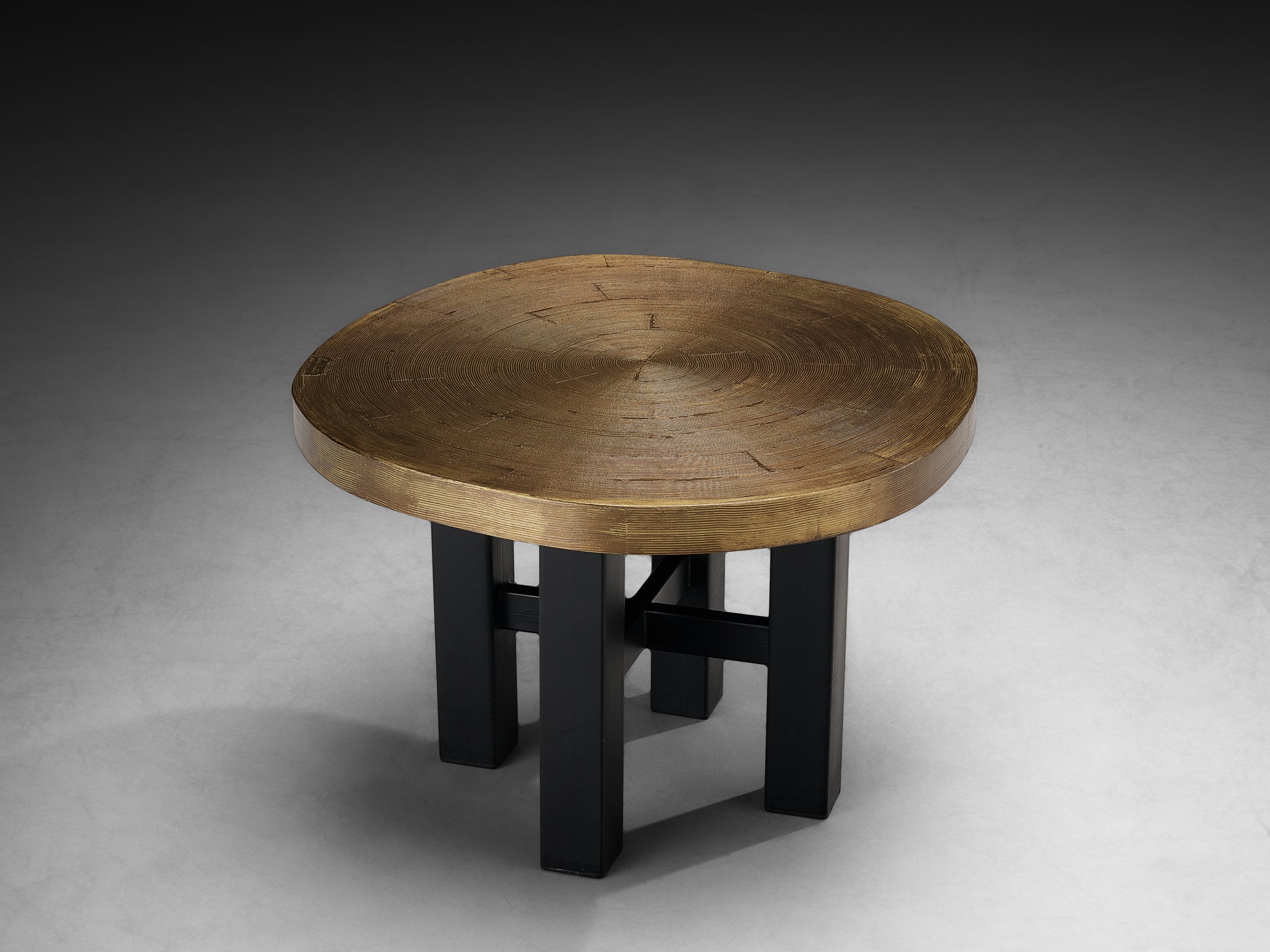 Rare Lova Creation Free Form Side Table in Etched Brass Tables Morentz