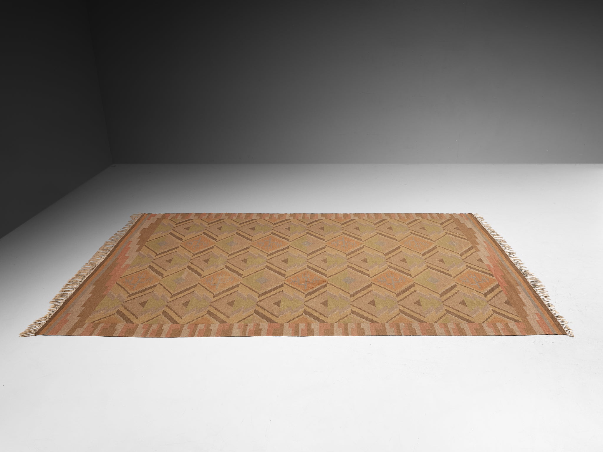 Rare and Early Laila Karttunen Finnish Handwoven Carpet in Wool Rugs and Carpets Morentz