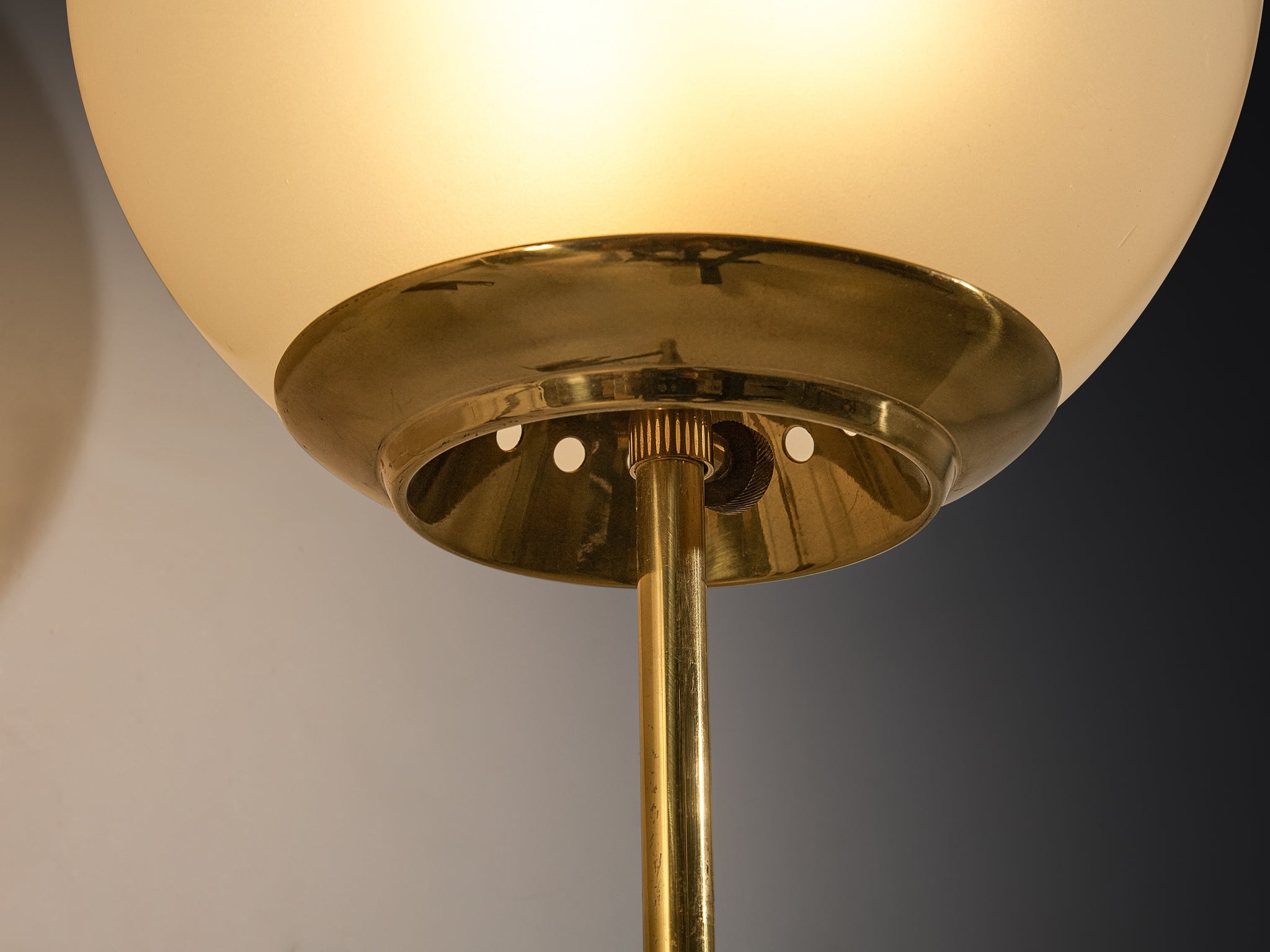 Luigi Caccia Dominioni for Azucena 'LP11' Wall Lights in Brass and Opaline Glass
