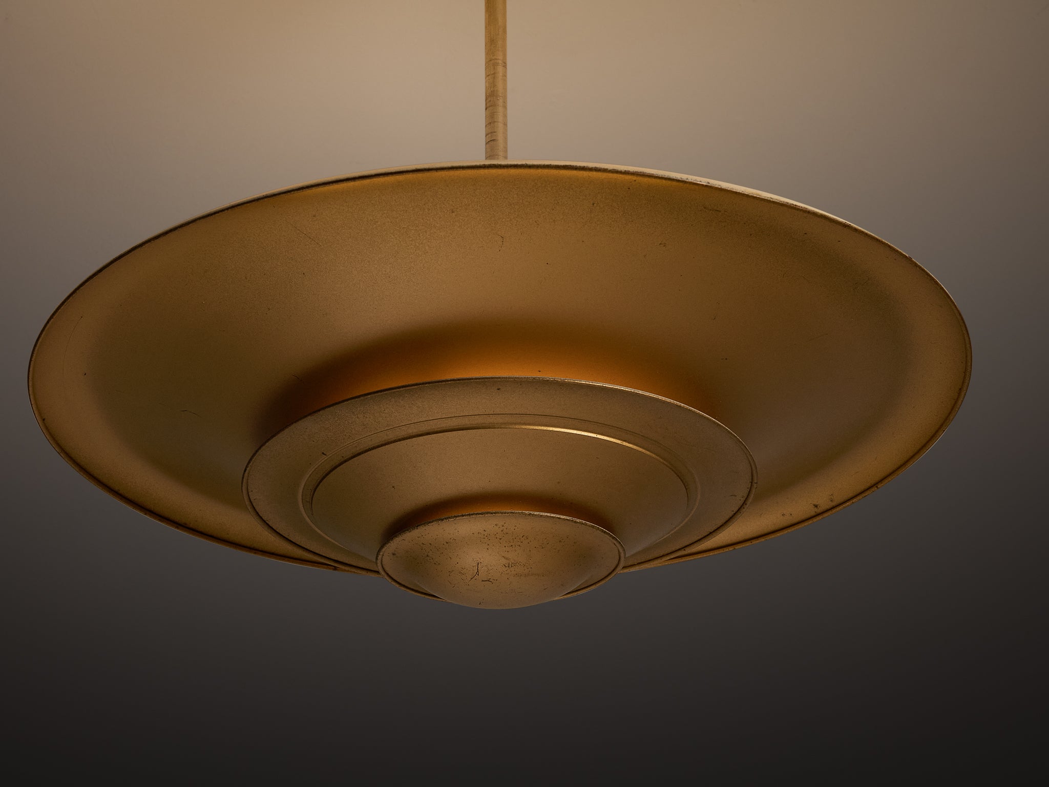 1930s Louis Poulsen Ceiling Light in Golden Painted Copper Lighting Morentz