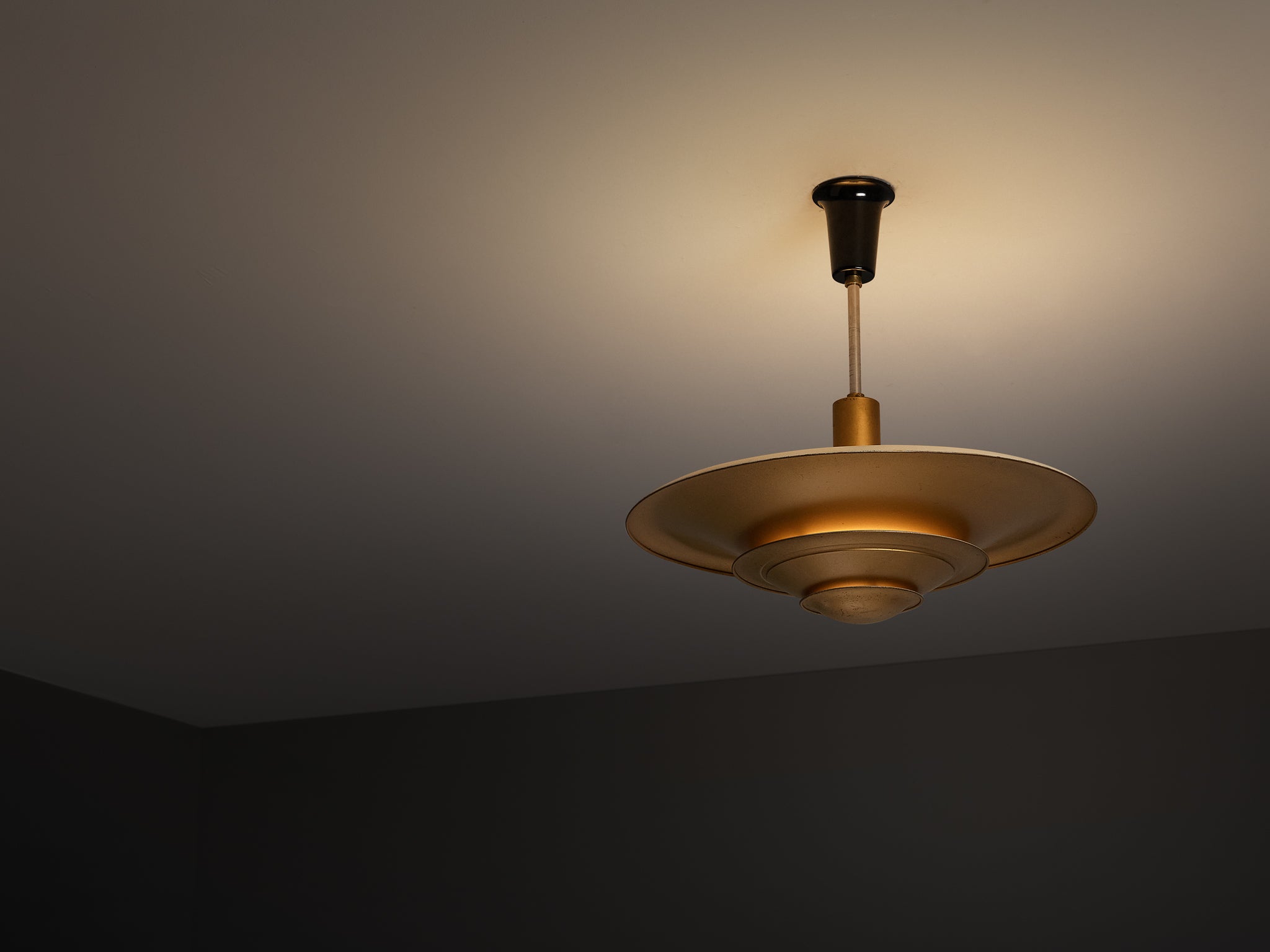 1930s Louis Poulsen Ceiling Light in Golden Painted Copper Lighting Morentz