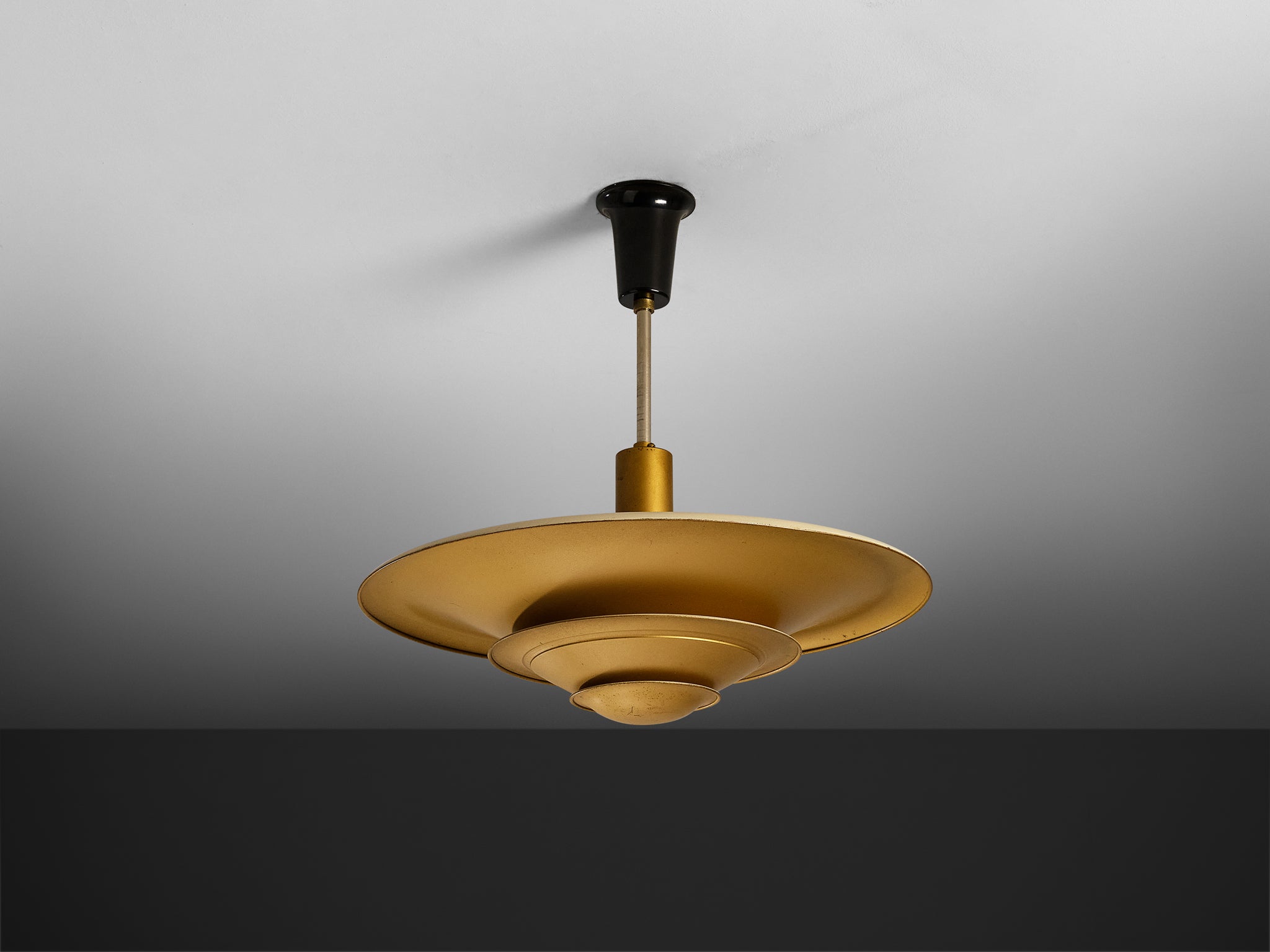 1930s Louis Poulsen Ceiling Light in Golden Painted Copper Lighting Morentz