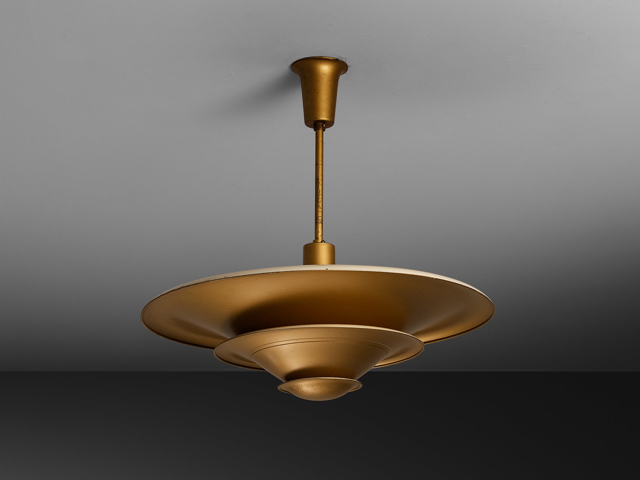 1930s Louis Poulsen Ceiling Light in Golden Painted Copper
