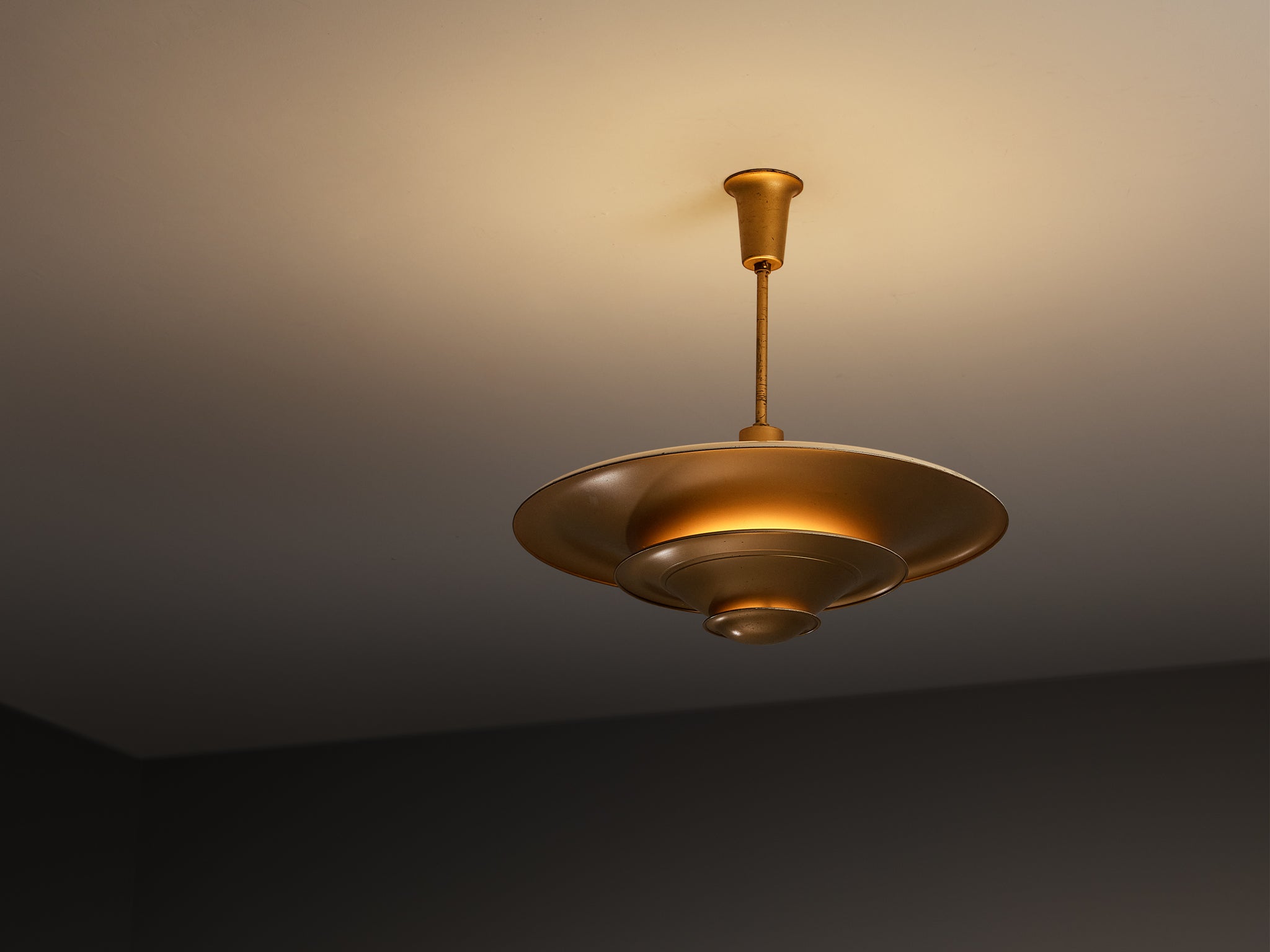 1930s Louis Poulsen Ceiling Light in Golden Painted Copper
