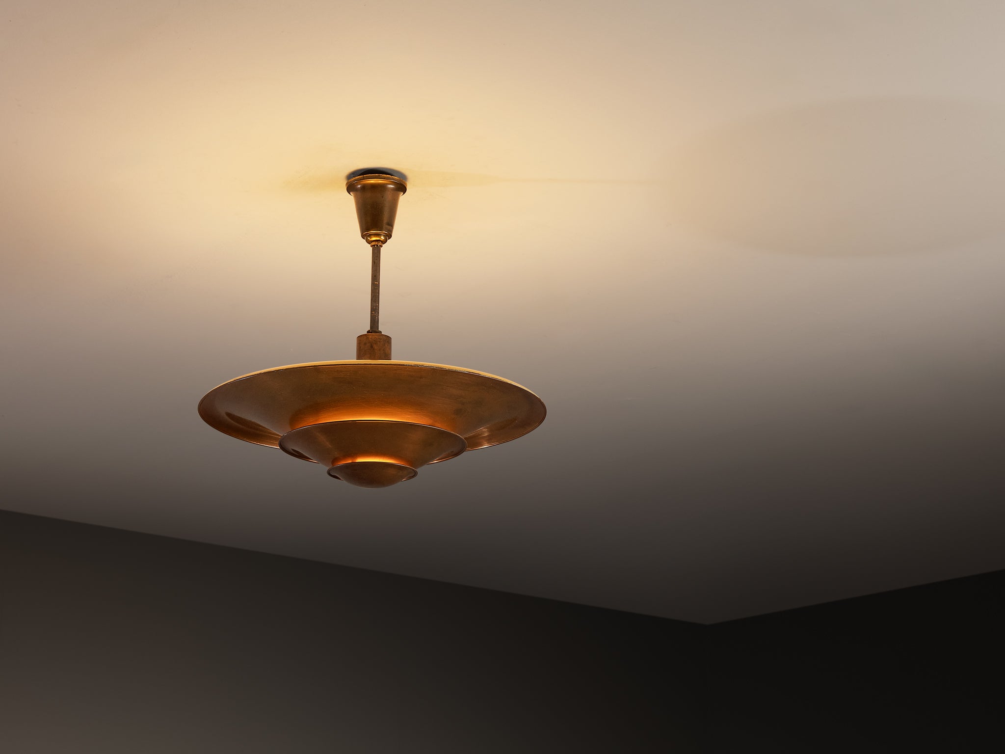 1930s Louis Poulsen Ceiling Light in Copper