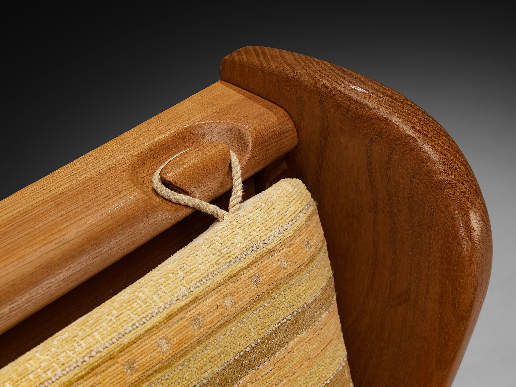 Naturalistic Carved Bench in Solid Elm with Storage Space Seating Morentz