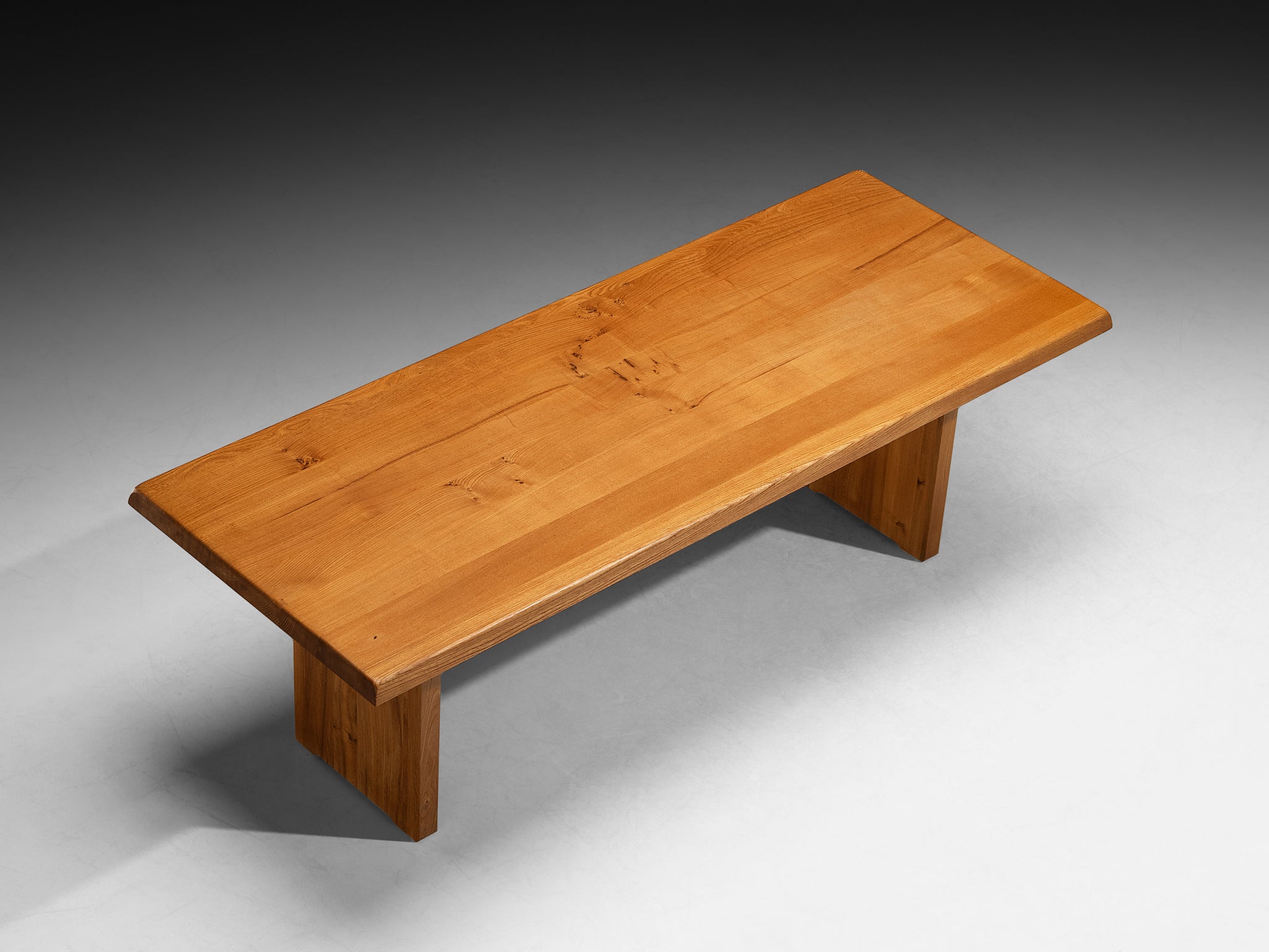 Pierre Chapo Dining Set with 'T14D' Table and 'S24' Chairs in Elm and Leather Tables Morentz