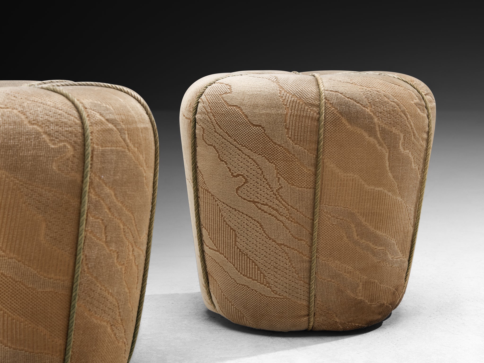 Jindrich Halabala Stools in Decorative Upholstery Seating Morentz