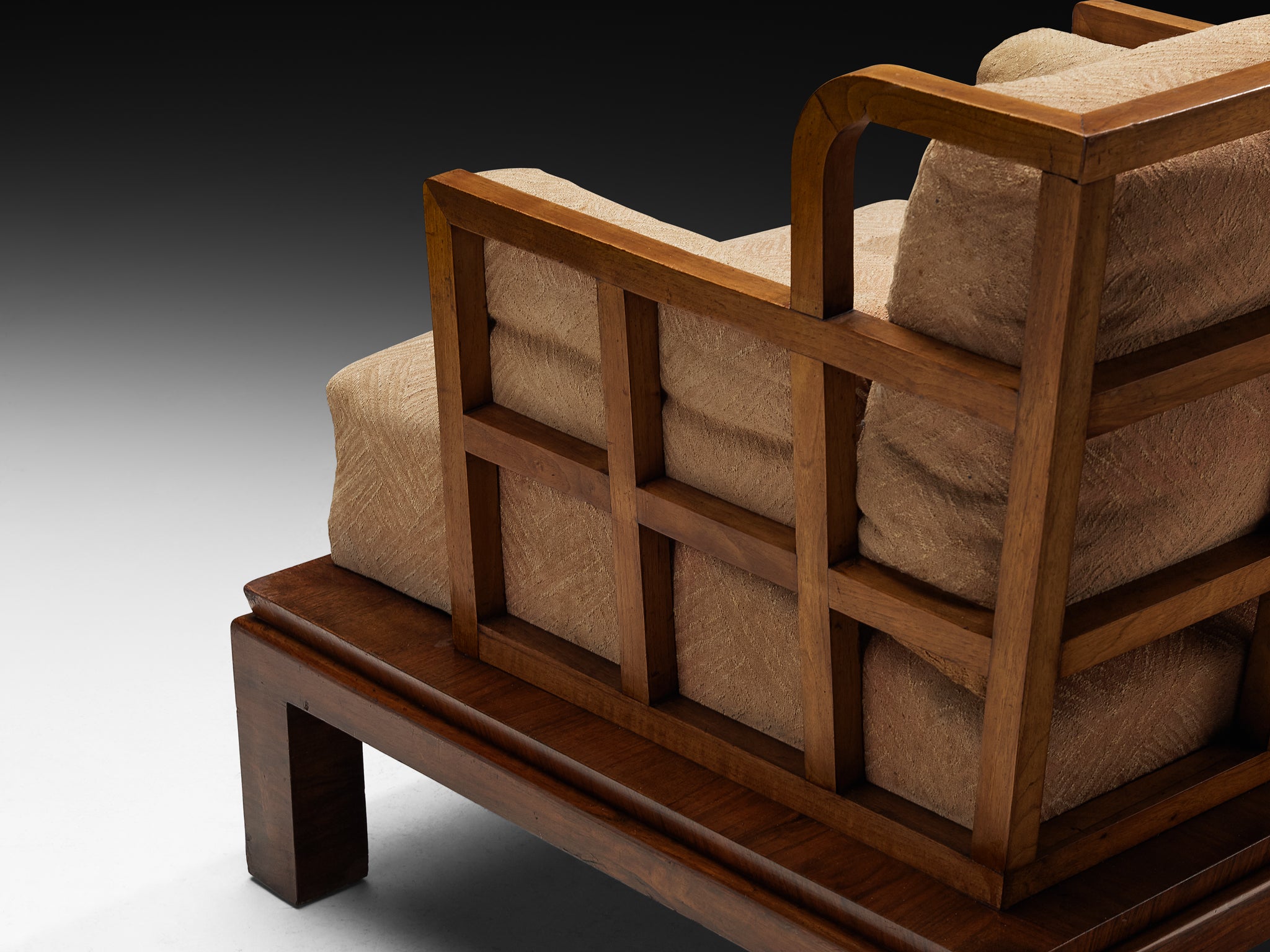 Pair of Austrian Art Deco Lounge Chairs in Mahogany Seating Morentz