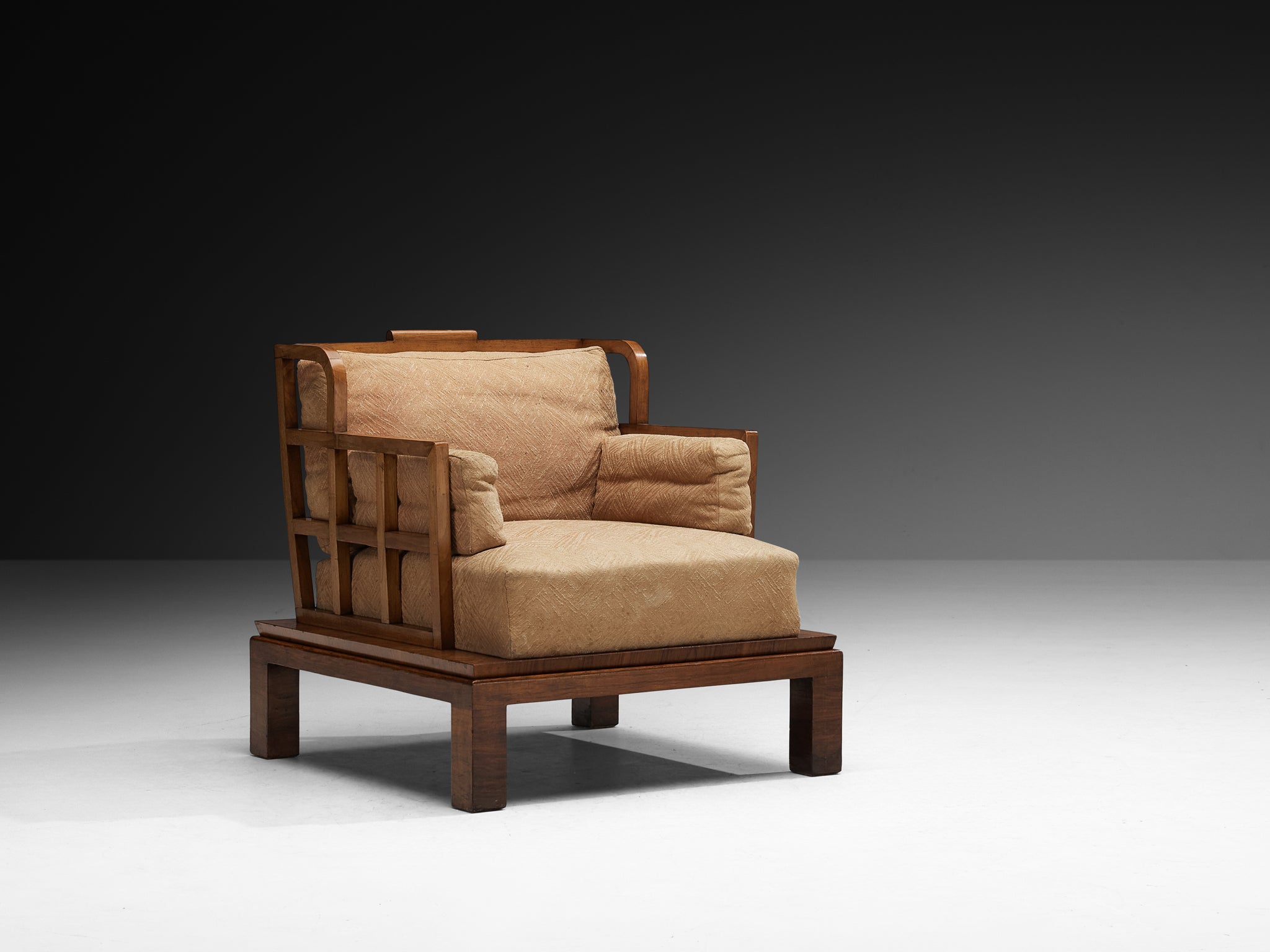 Pair of Austrian Art Deco Lounge Chairs in Mahogany Seating Morentz
