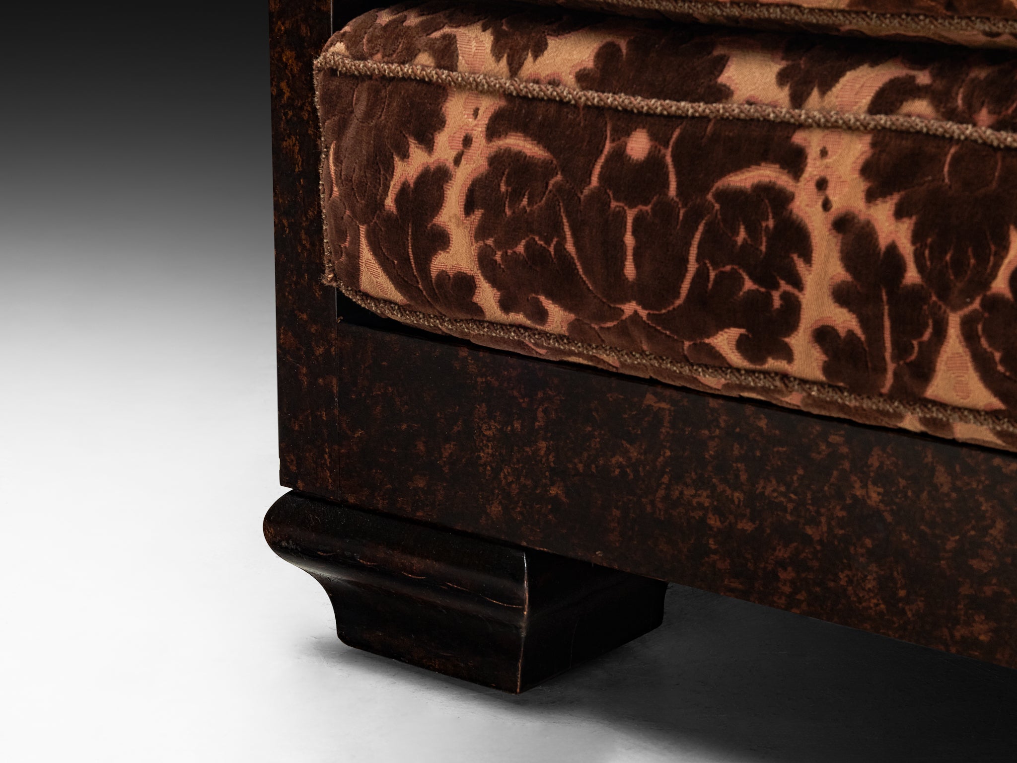 Art Deco Lounge Chair in Wood and Cane Seating Morentz