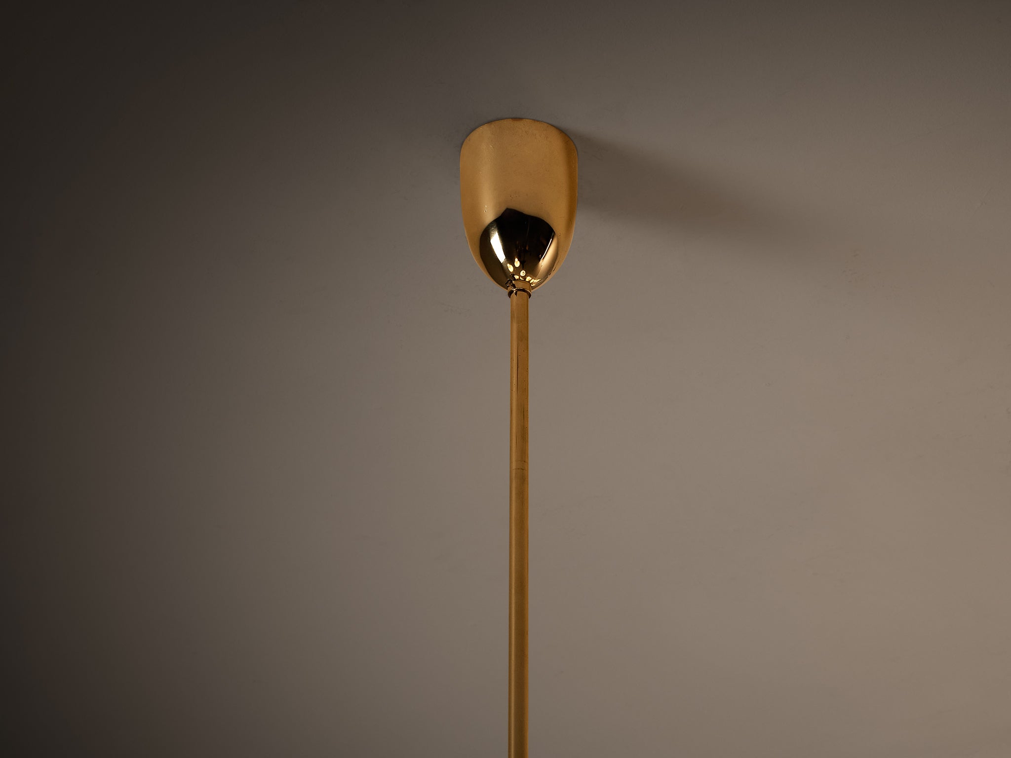 Hans-Agne Jakobsson 'C1280' Chandelier in Brass and White Glass 8.2ft Lighting Morentz