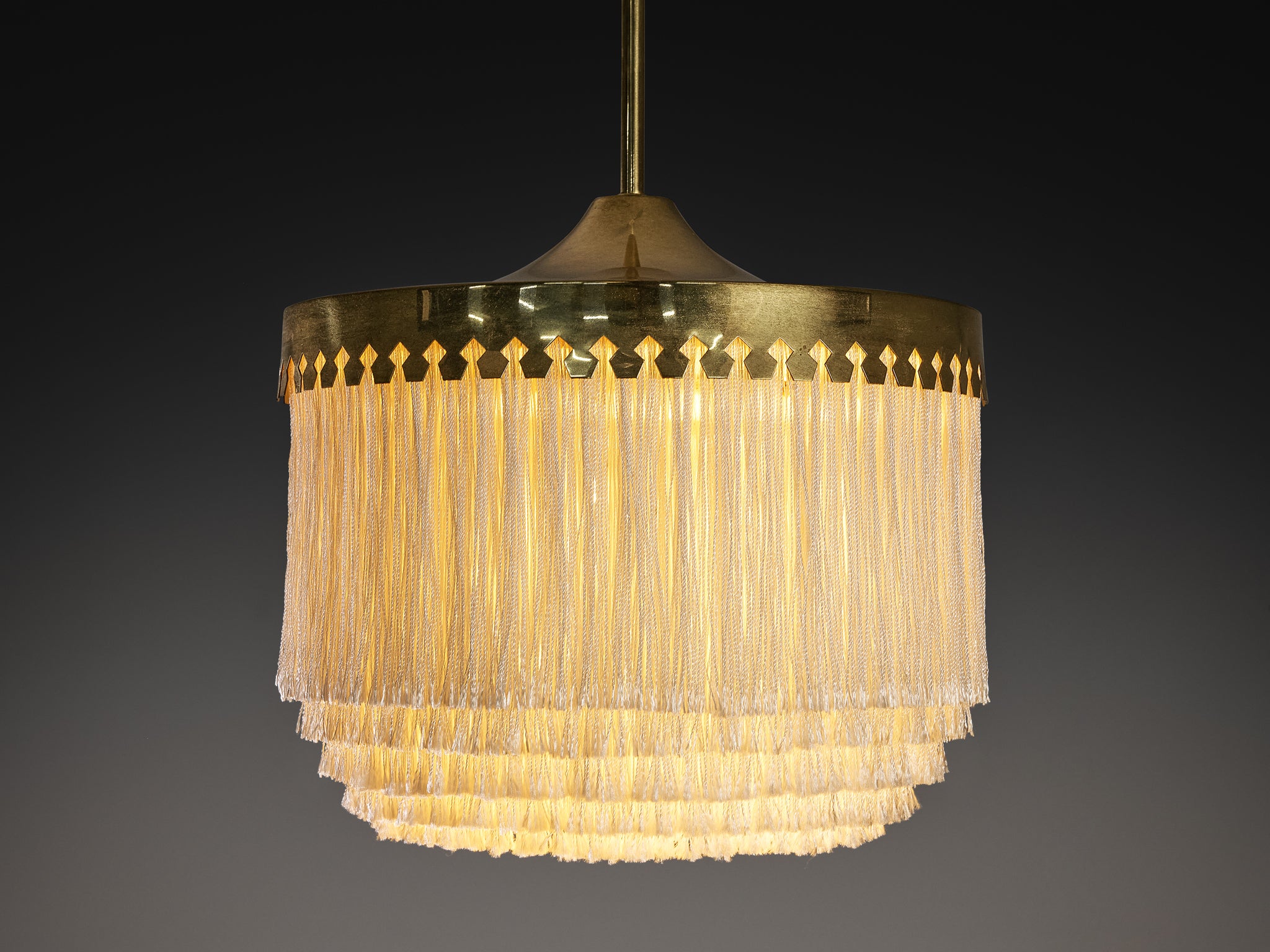 Hans-Agne Jakobsson 'Fringe' Pendant in Silk and Brass