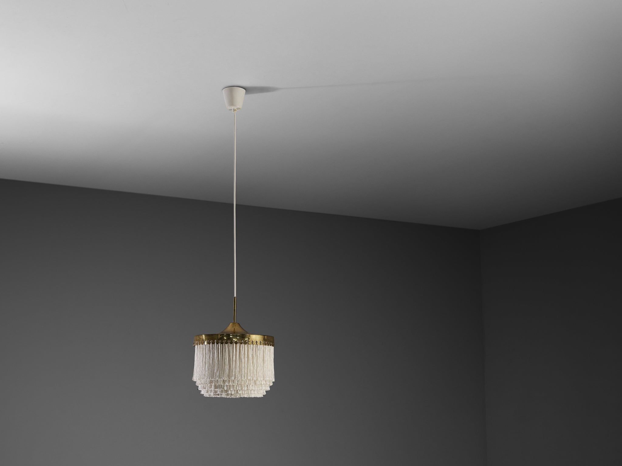 Hans-Agne Jakobsson 'Fringe' Pendant in Silk and Brass