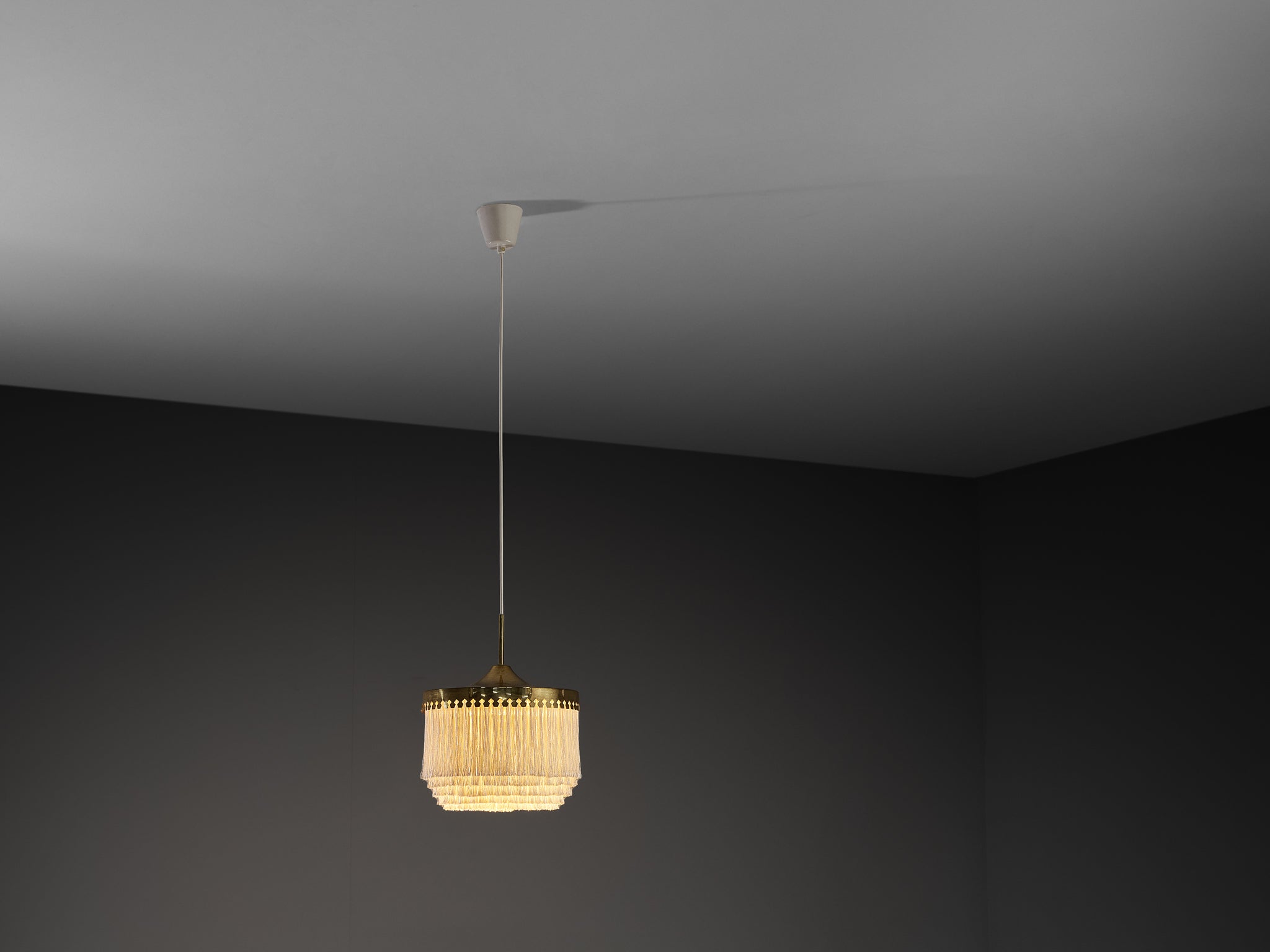 Hans-Agne Jakobsson 'Fringe' Pendant in Silk and Brass