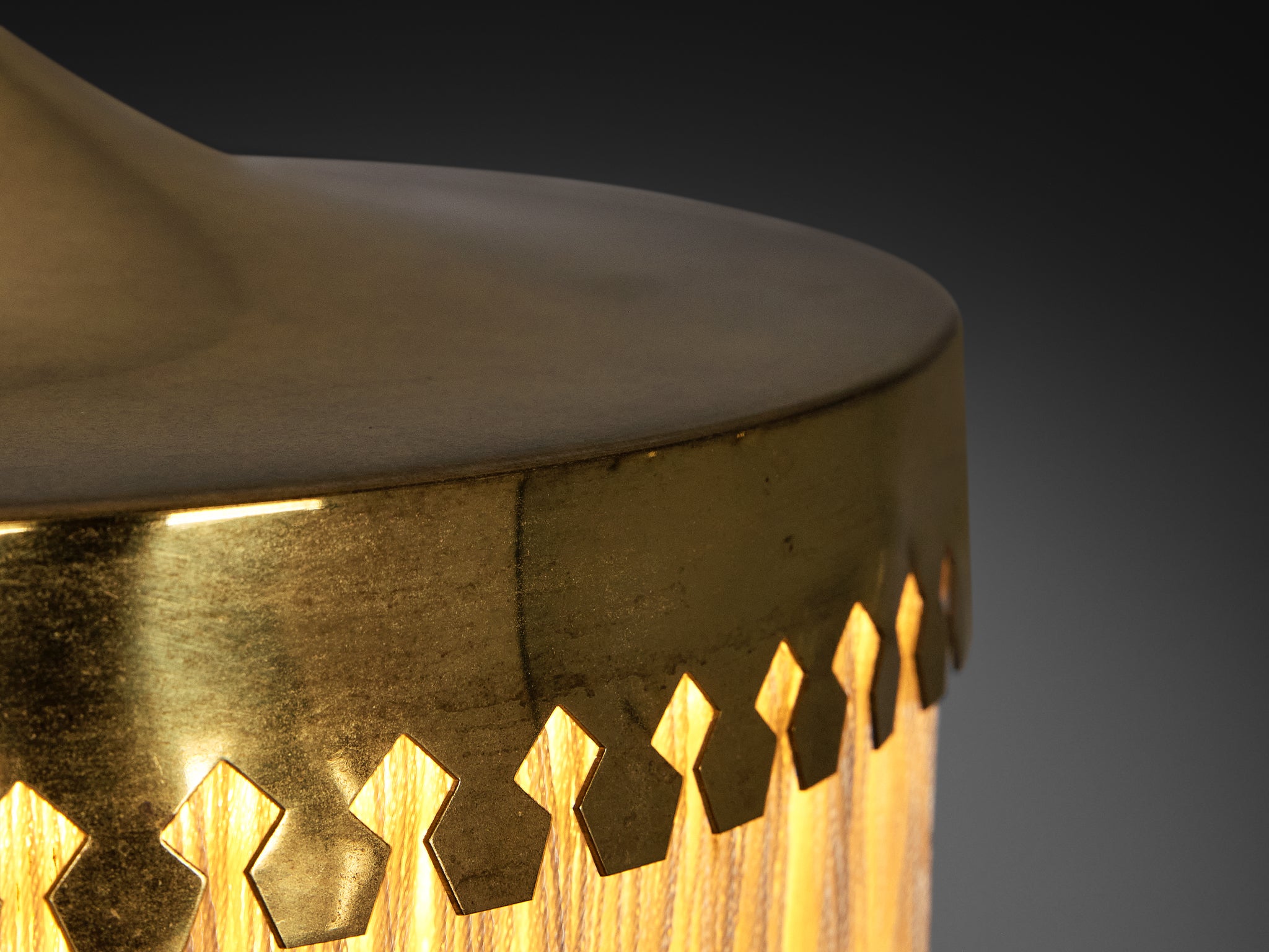 Hans-Agne Jakobsson 'Fringe' Pendant in Silk and Brass