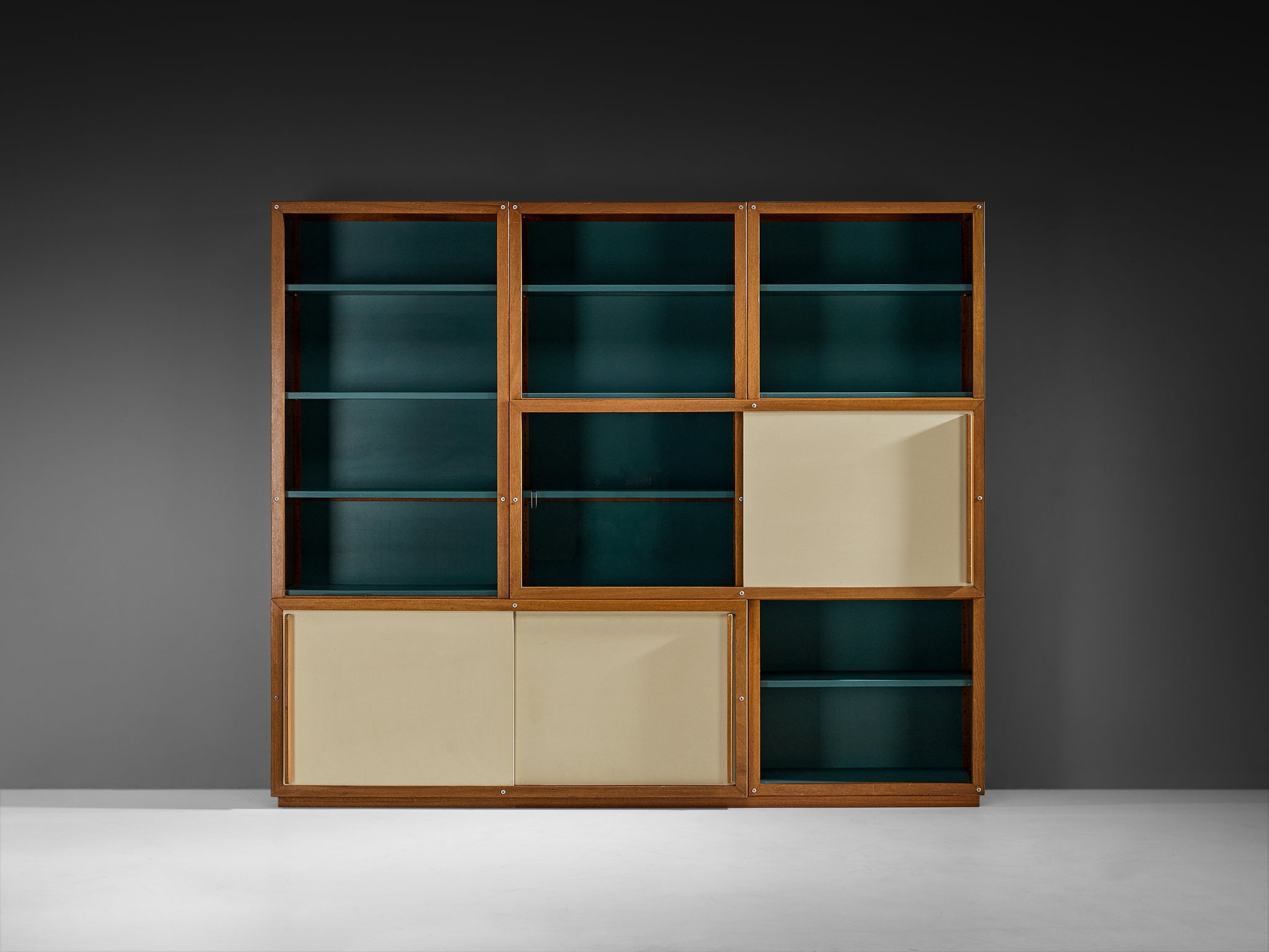 André Sornay Rare Bookcase with Sliding-Doors Case pieces and storage cabinets Morentz