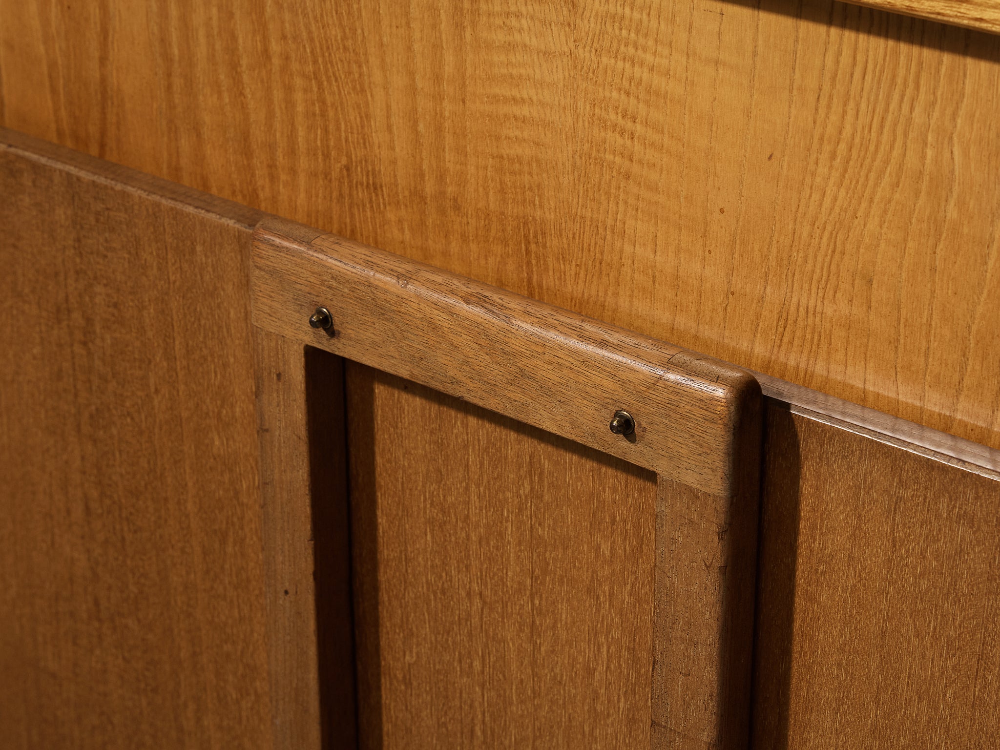 André Sornay Rare Geometric Bookcase with Sliding-Doors in Ash Case pieces and storage cabinets Morentz