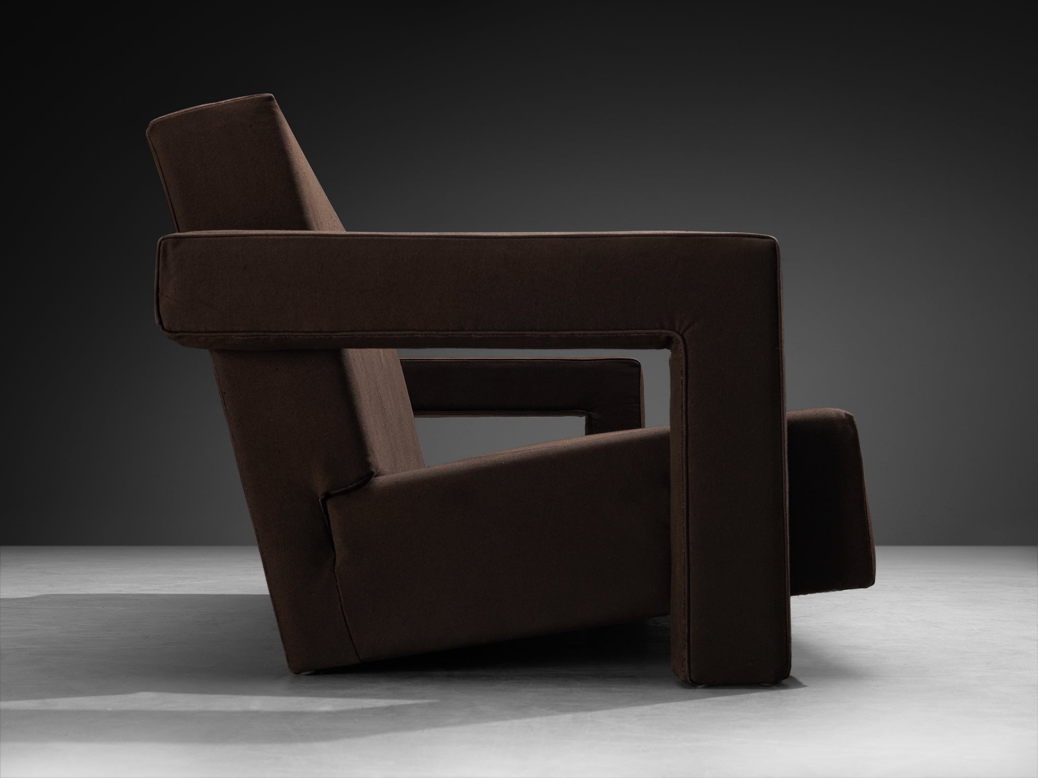 Rare and Early 1950s Gerrit Rietveld for Metz & Co 'Utrecht' Sofa in Brown Canvas