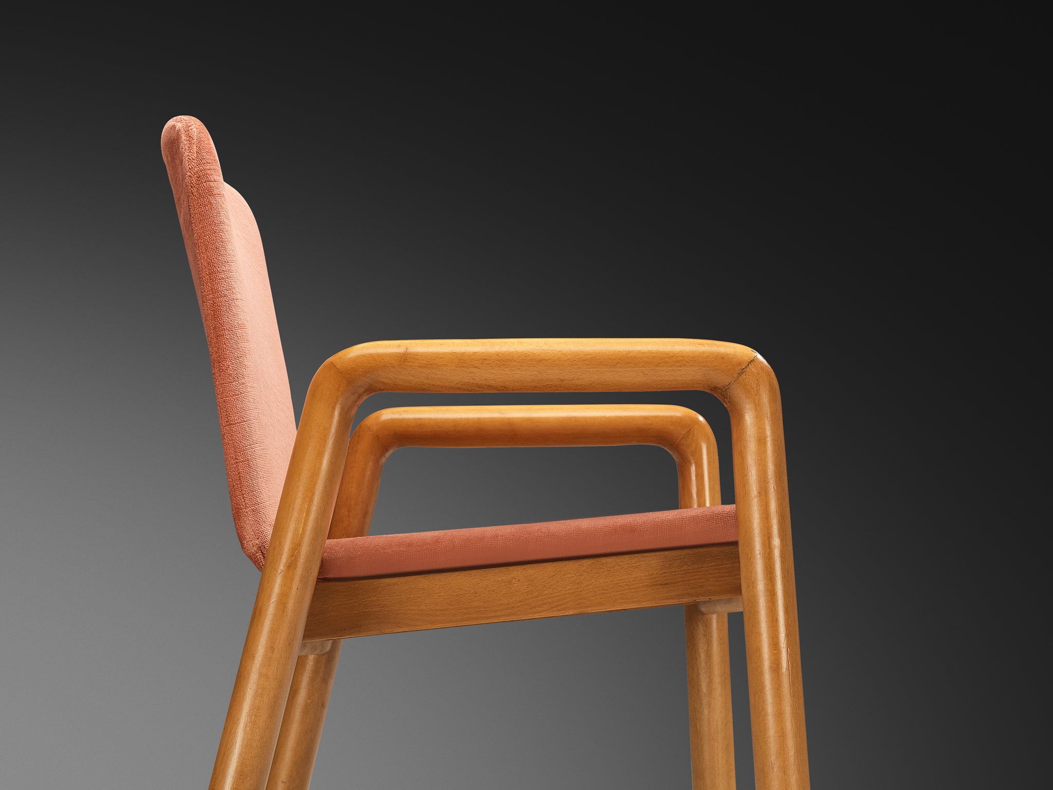 Guido Faleschini for I4 Mariani Pair of 'Dilos' Dining Chairs in Dusty Rose Velvet Seating Morentz