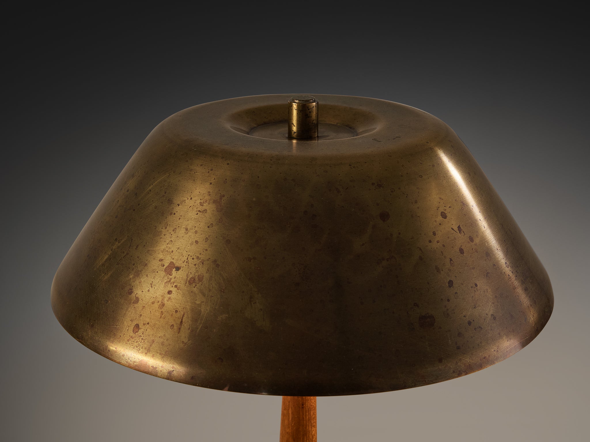 Rare Falkenbergs Belysning '6417' Table Lamp in Brass and Teak Lighting Morentz