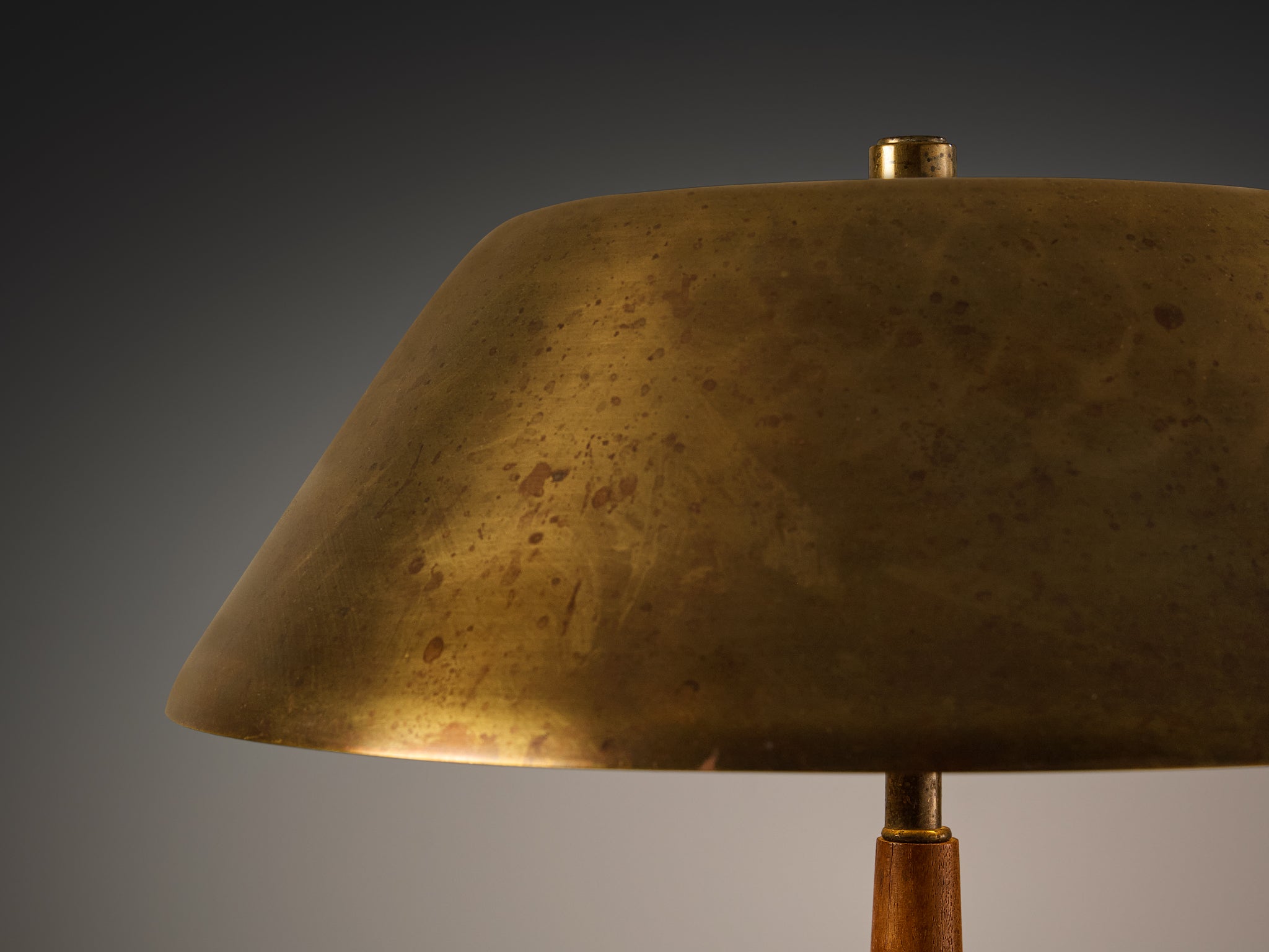 Rare Falkenbergs Belysning '6417' Table Lamp in Brass and Teak Lighting Morentz