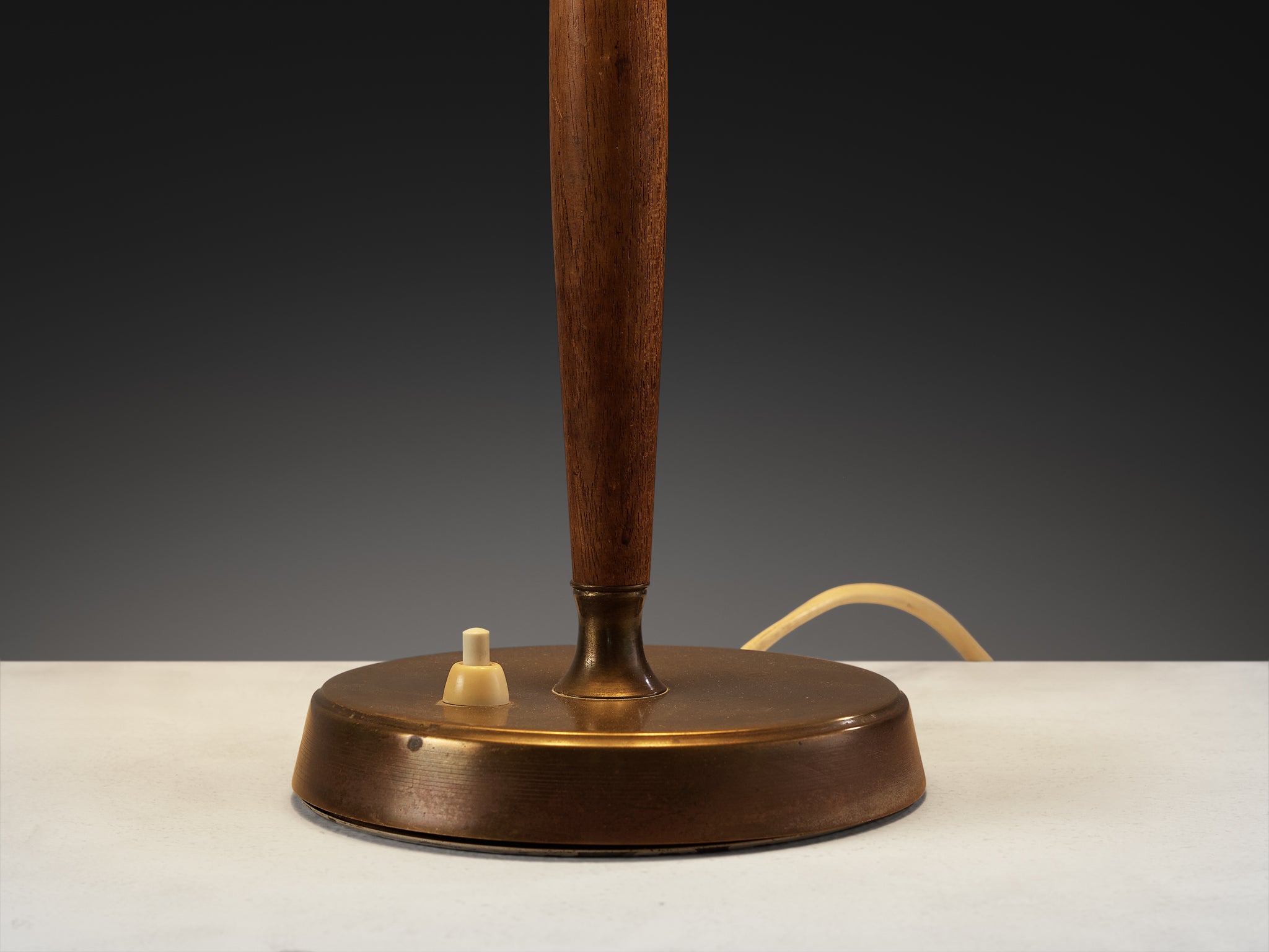 Rare Falkenbergs Belysning '6417' Table Lamp in Brass and Teak Lighting Morentz