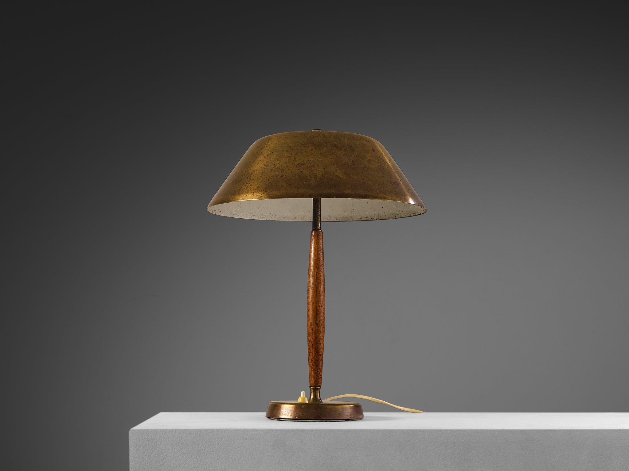 Rare Falkenbergs Belysning '6417' Table Lamp in Brass and Teak Lighting Morentz