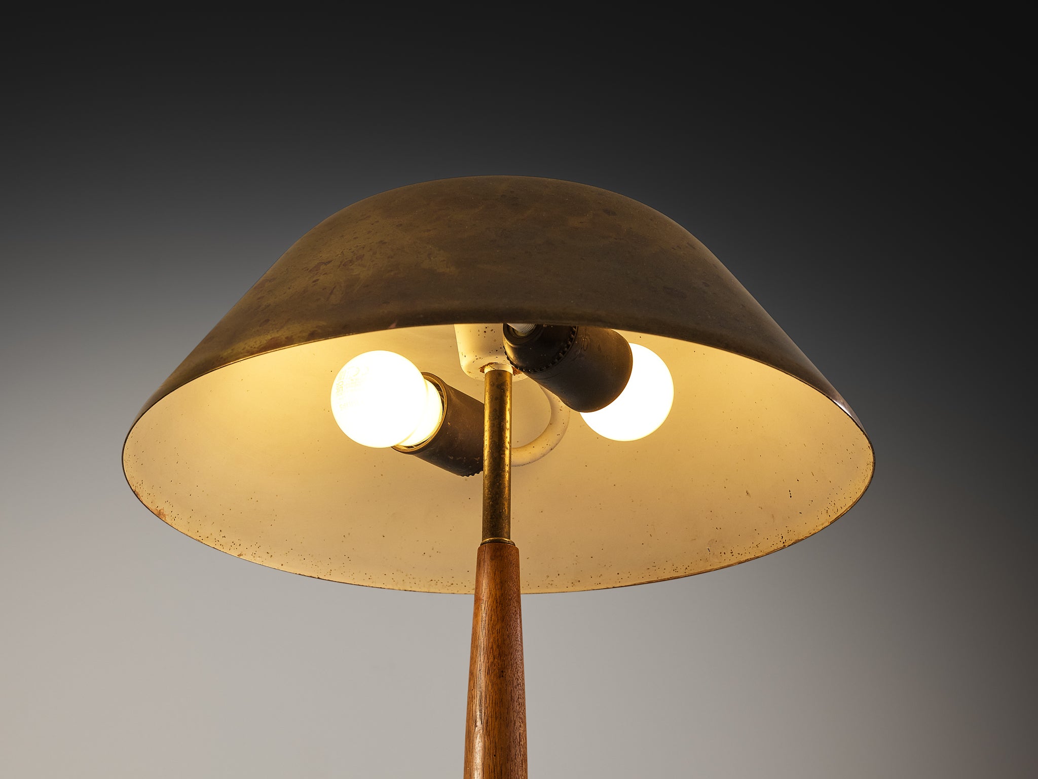 Rare Falkenbergs Belysning '6417' Table Lamp in Brass and Teak Lighting Morentz