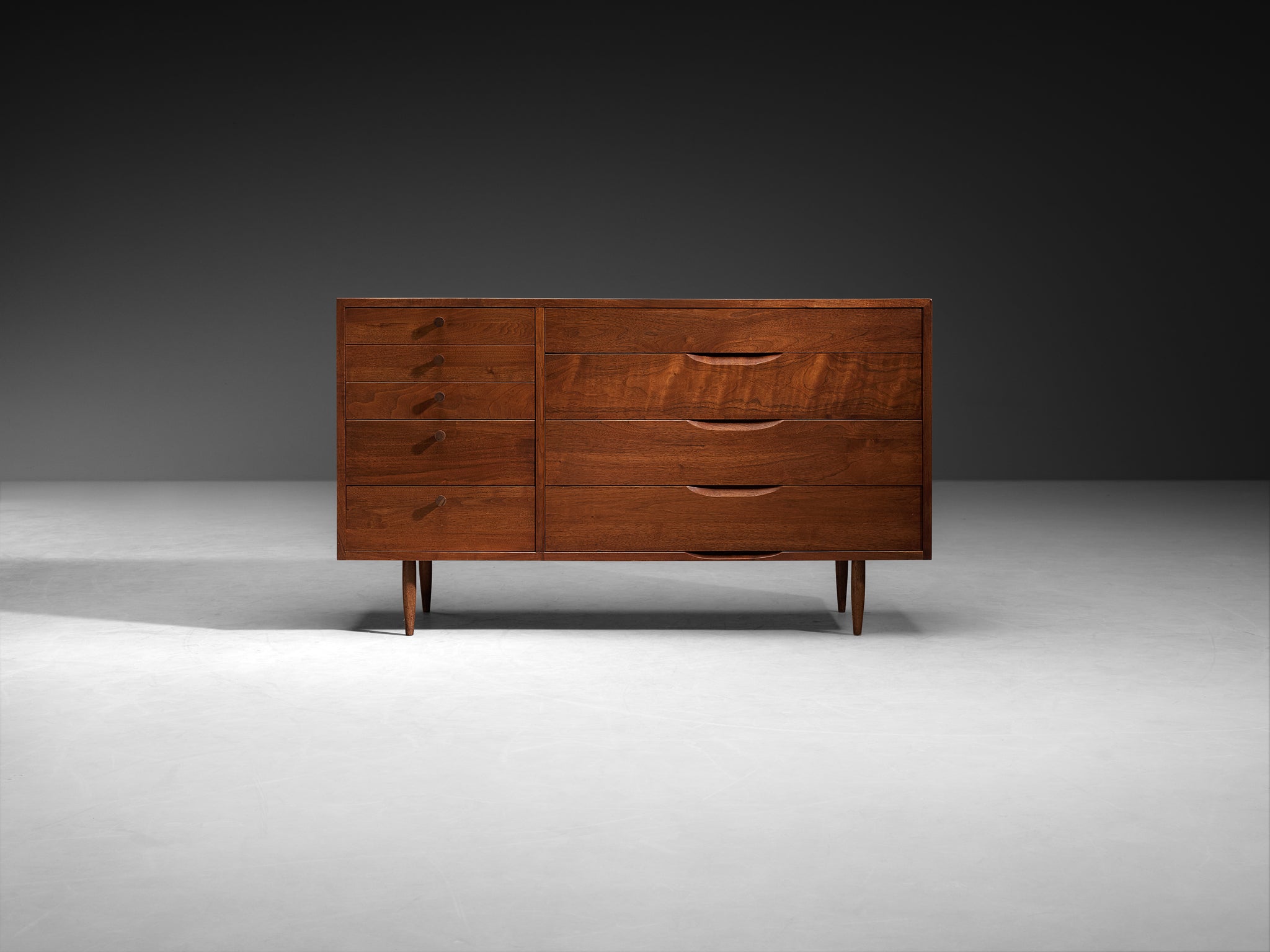 Phillip Lloyd Powell Custom-Made Chest of Drawers in Solid Walnut Case pieces and storage cabinets Morentz