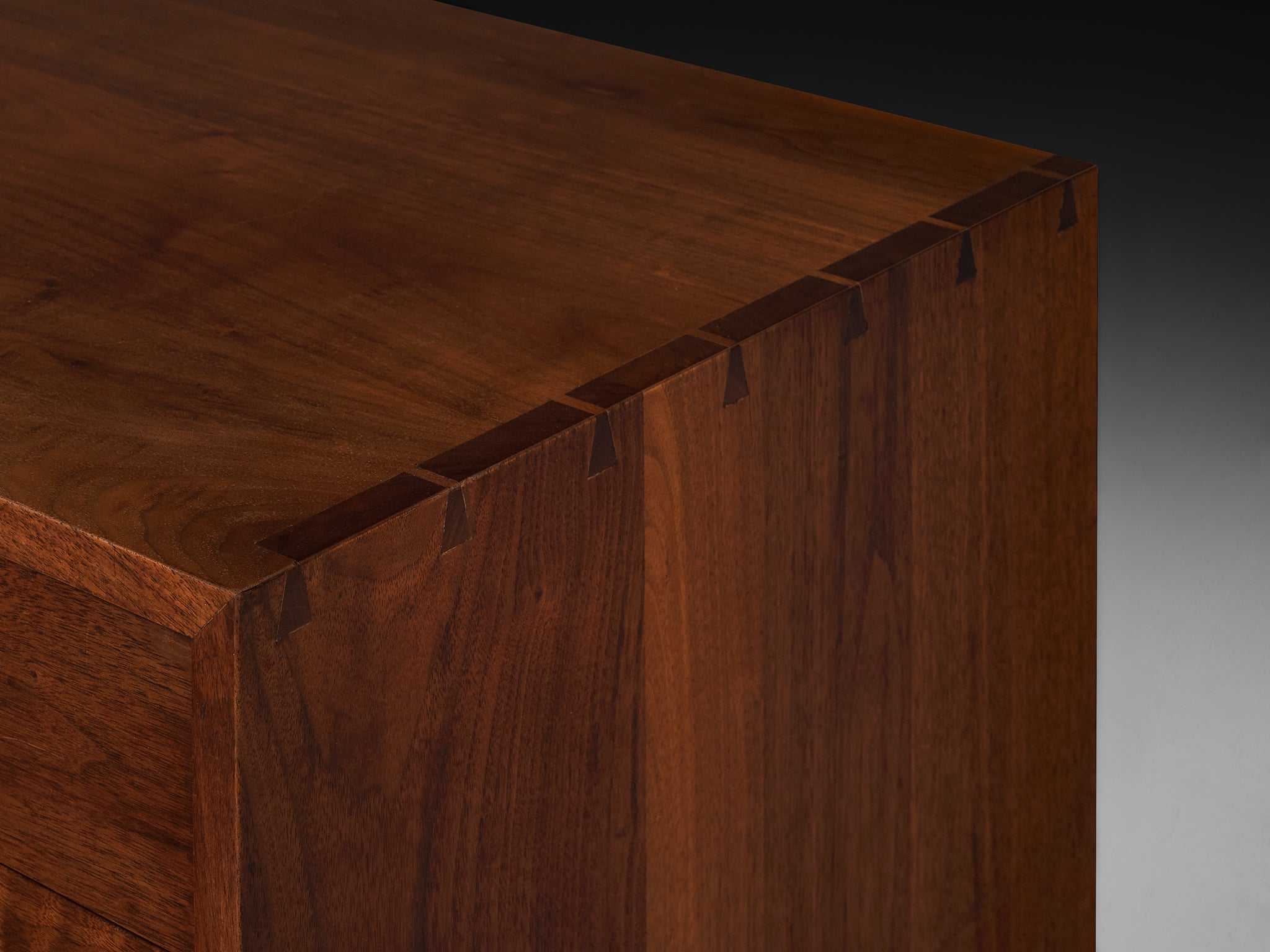 Phillip Lloyd Powell Custom-Made Chest of Drawers in Solid Walnut Case pieces and storage cabinets Morentz