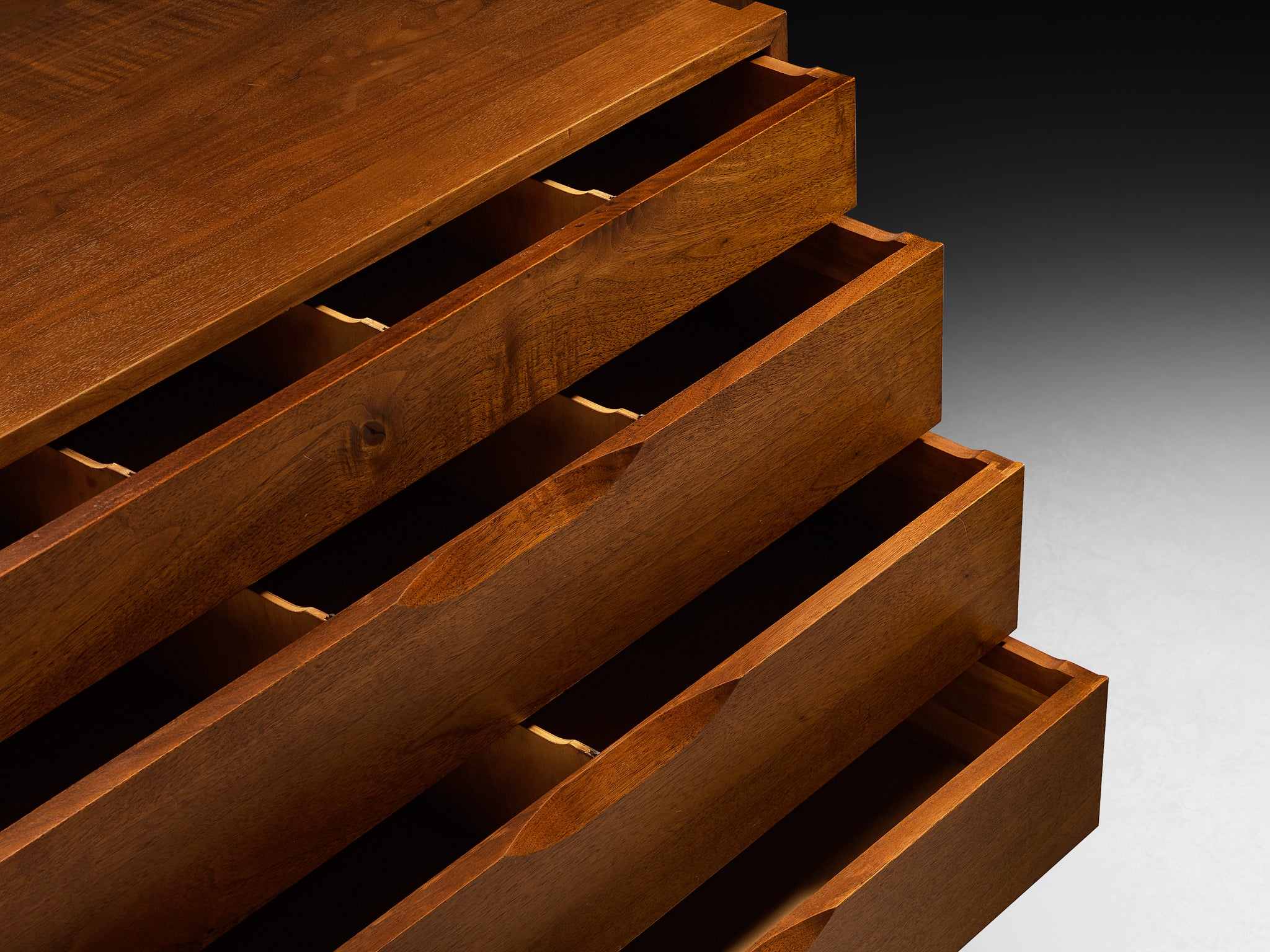 Phillip Lloyd Powell Custom-Made Chest of Drawers in Solid Walnut Case pieces and storage cabinets Morentz