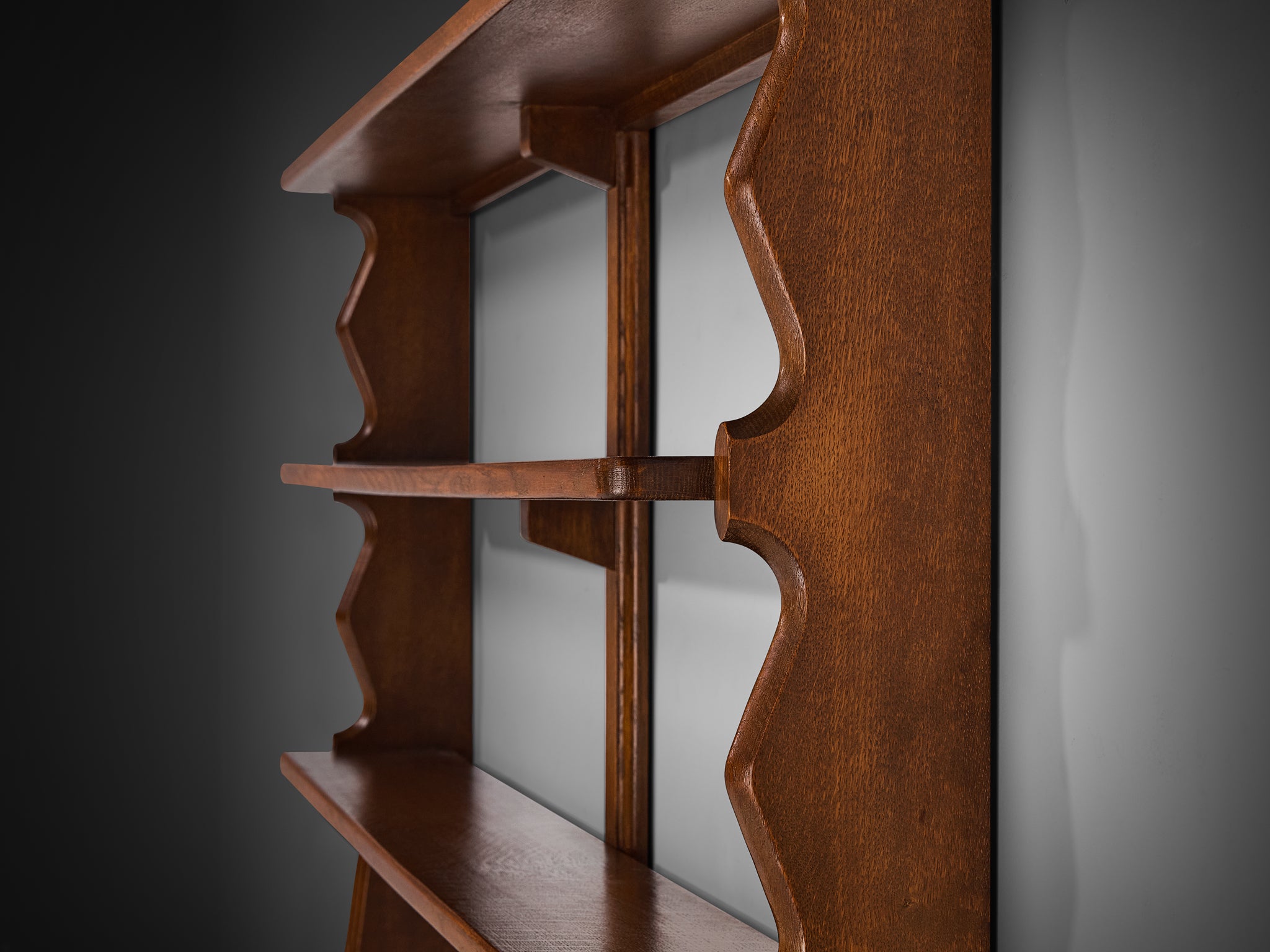 Guillerme & Chambron Wall-Mounted Shelf with Drawers in Solid Oak Case pieces and storage cabinets Morentz