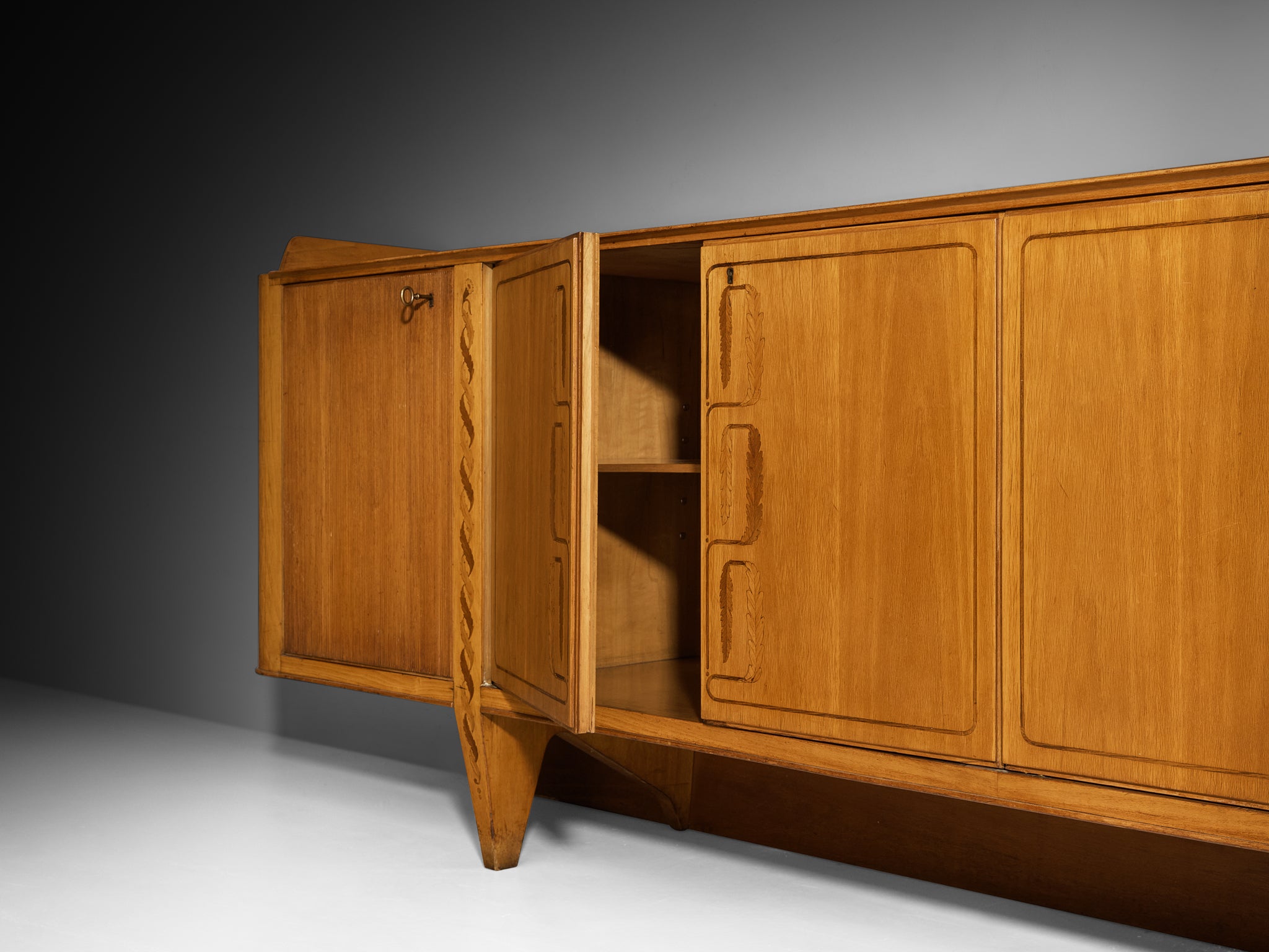 Melchiorre Bega Custom Sideboard in Walnut Case pieces and storage cabinets Morentz