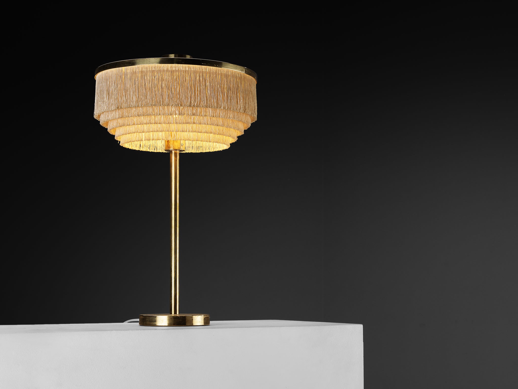 Hans-Agne Jakobsson 'B-138' Table Lamp in Brass and Silk Lighting Morentz