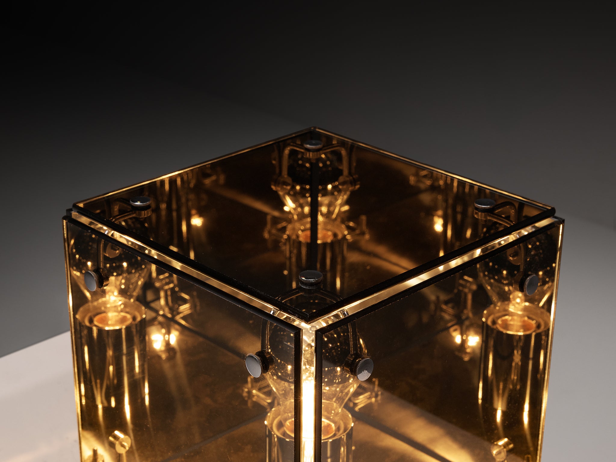 Studio A.R.D.I.T.I. for Nucleo Sormani Pair of 'Prismar' Table Lamps in Mirrored Glass Lighting Morentz