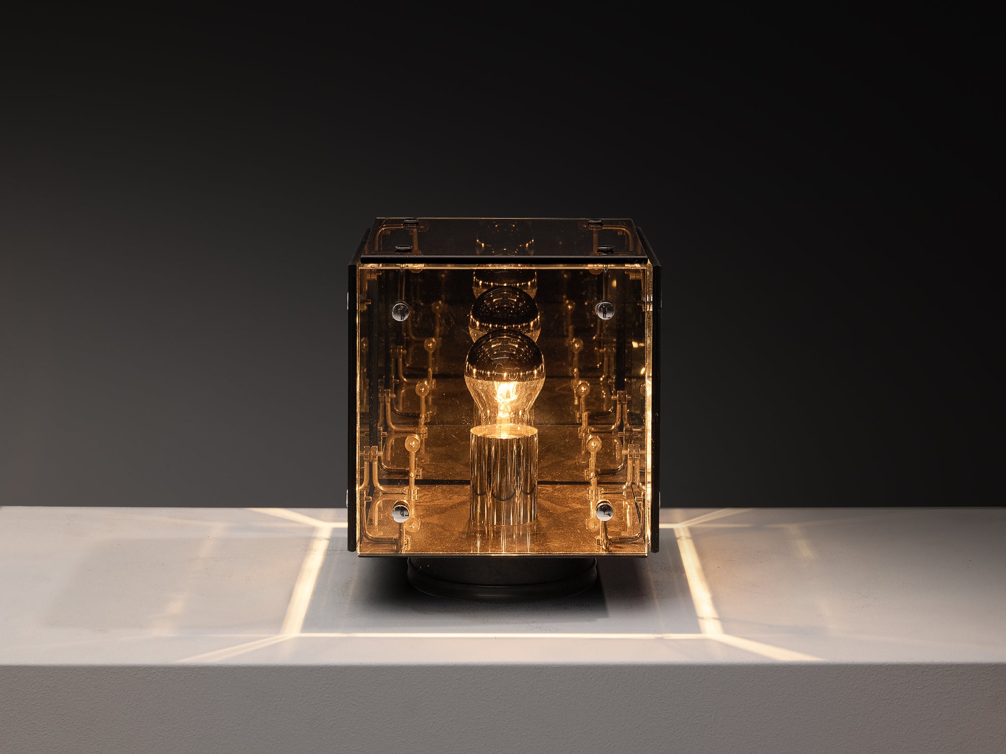 Studio A.R.D.I.T.I. for Nucleo Sormani Pair of 'Prismar' Table Lamps in Mirrored Glass Lighting Morentz
