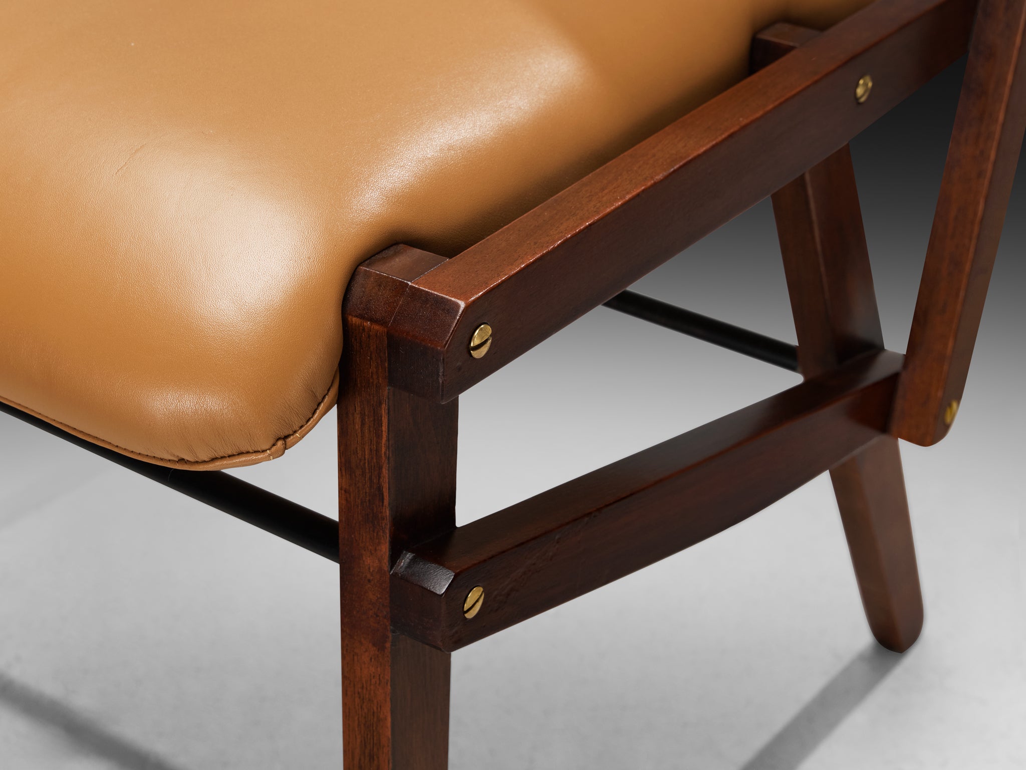 Rare Titina Ammannati & Giampiero Vitelli Set of Four Dining Chairs in Mahogany Seating Morentz