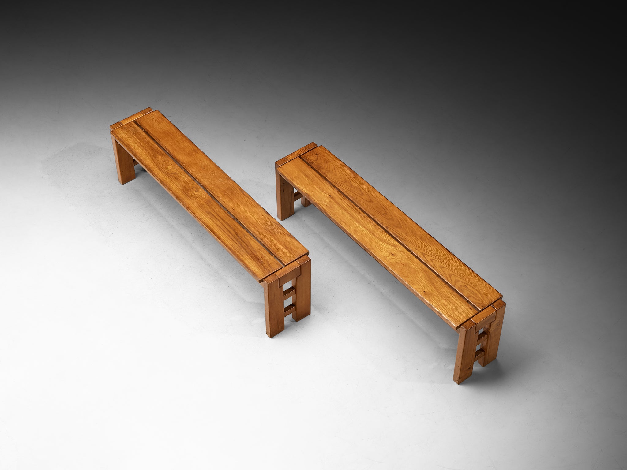 Maison Regain Grid Side Benches in Elm Seating Morentz